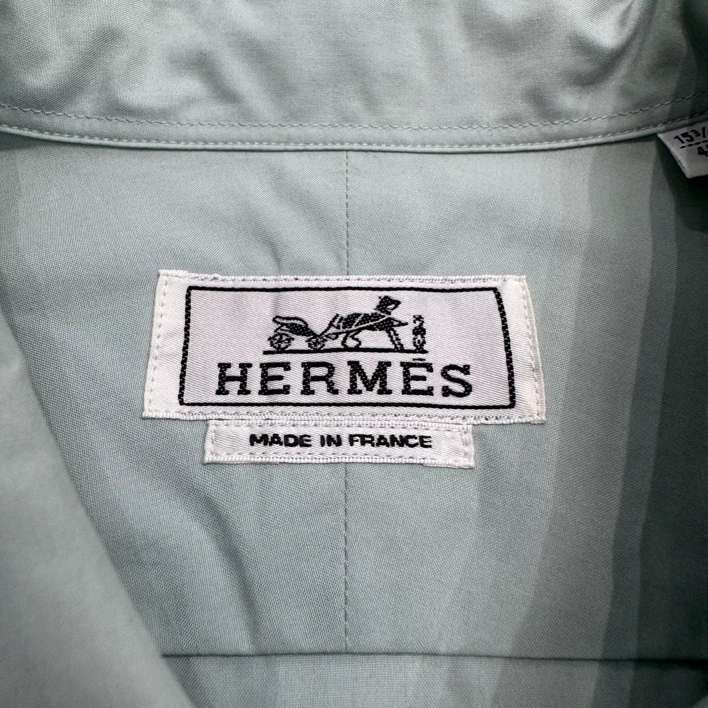 Hermes Hermes Mint Green Pocket Shirt Size US XXS / EU 40 - 2 Thumbnail