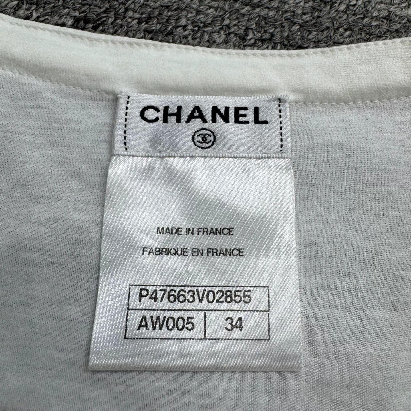 Chanel Chanel Crystal Embroidered Letter Tee Size XXS / US 00 / IT 34 - 2 Thumbnail