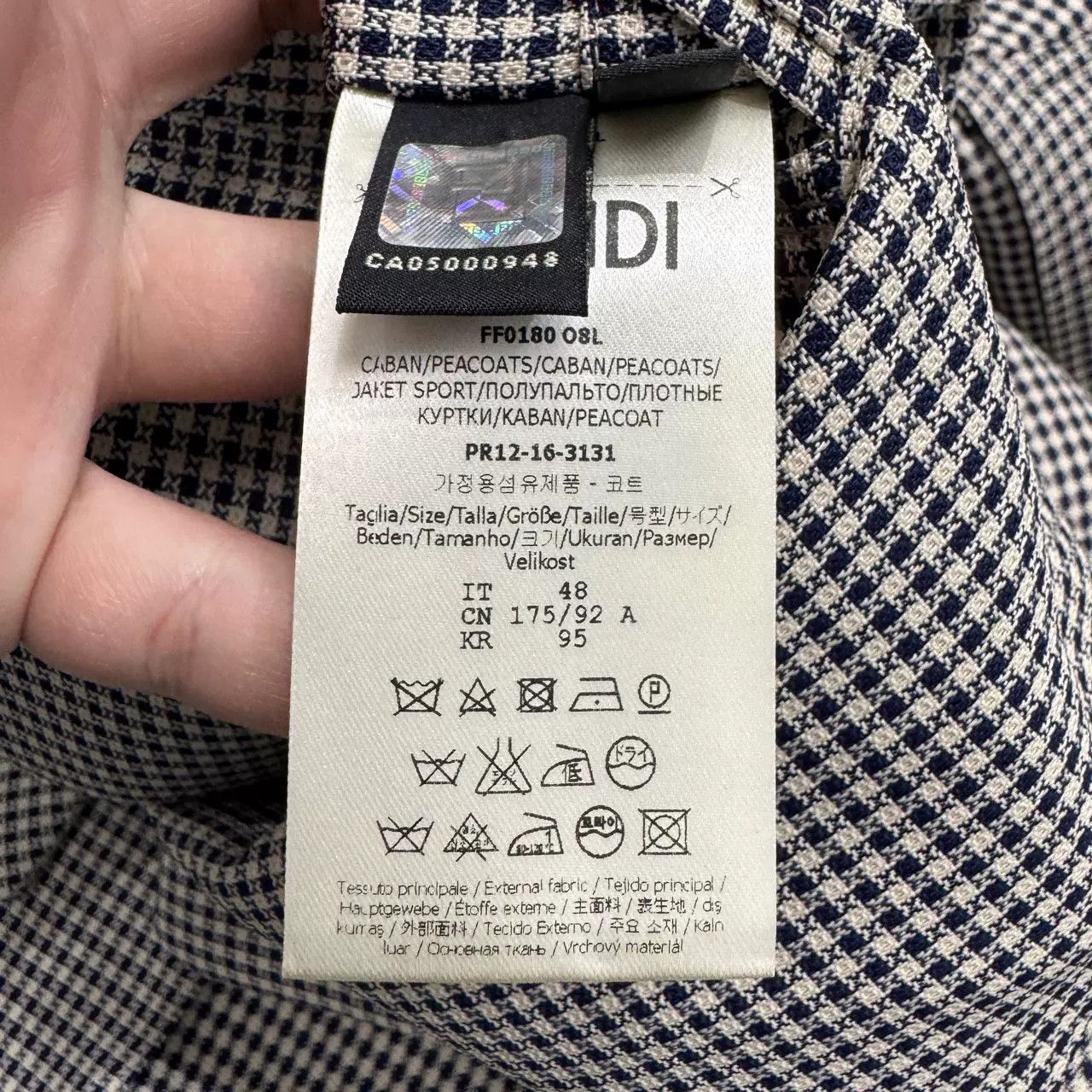 Fendi Fendi Black White Check Coat Size US M / EU 48-50 / 2 - 3 Thumbnail