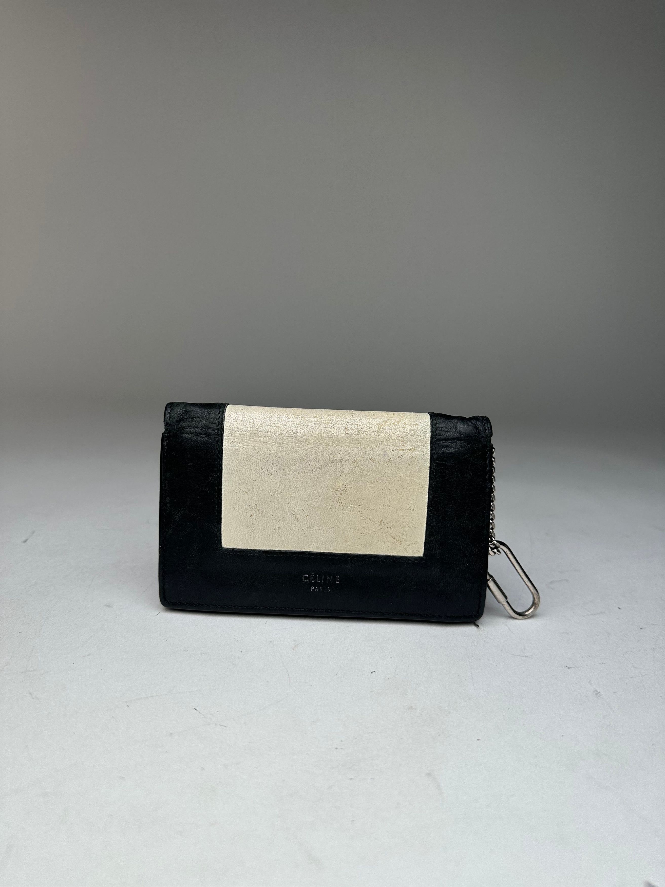 Celine Vintage Paris Leather Keychain Wallet Black White Size ONE SIZE - 10 Thumbnail