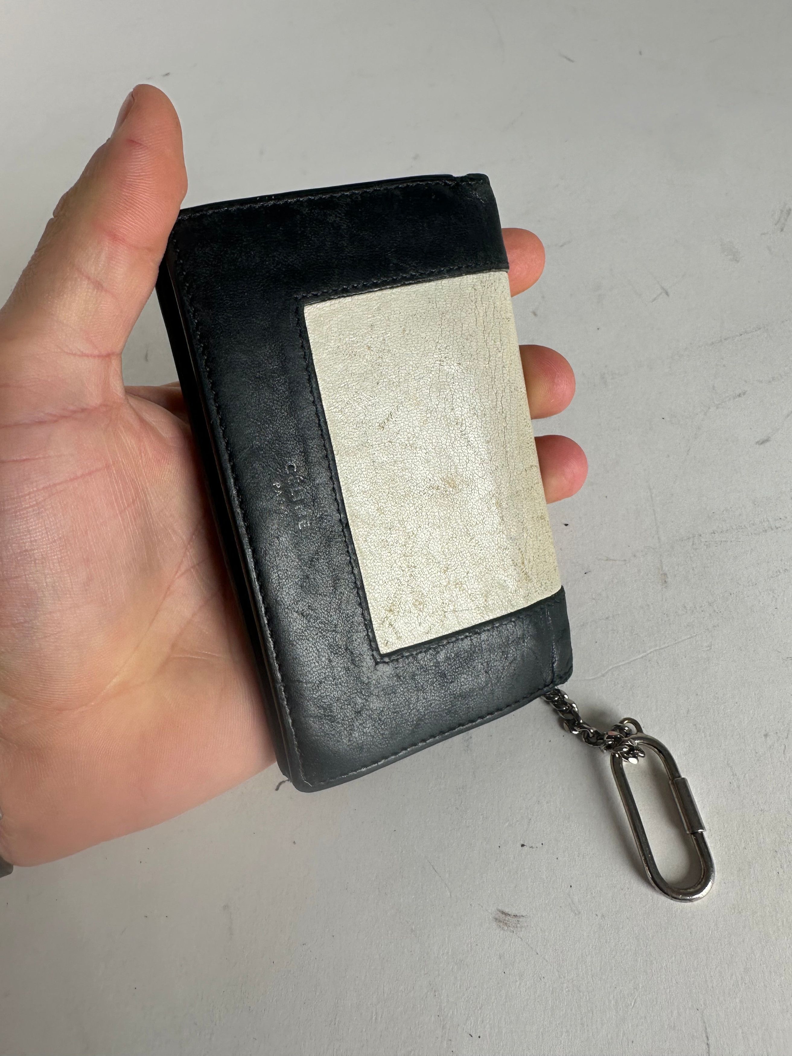 Celine Vintage Paris Leather Keychain Wallet Black White Size ONE SIZE - 3 Thumbnail