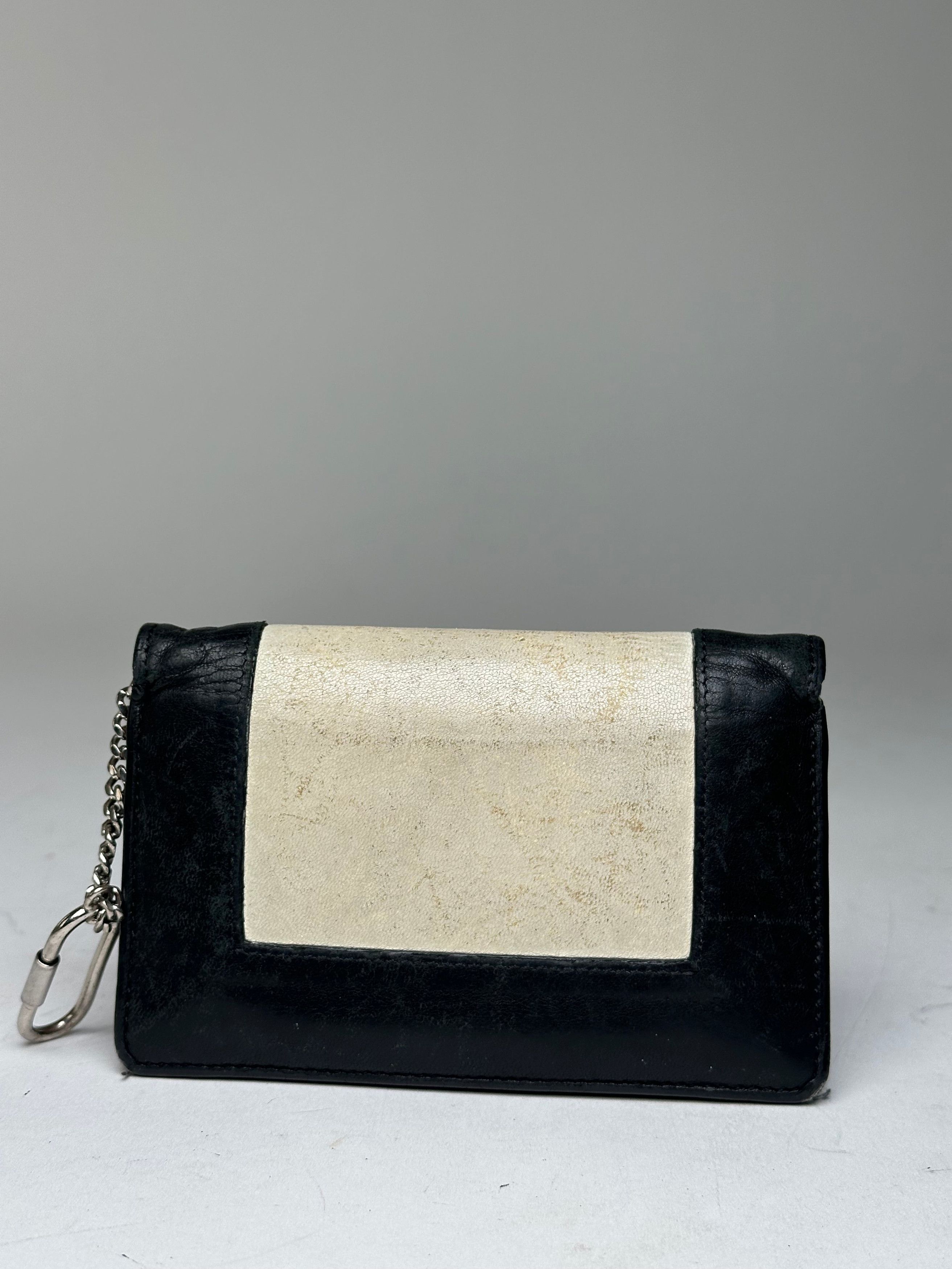 Celine Vintage Paris Leather Keychain Wallet Black White Size ONE SIZE - 2 Thumbnail