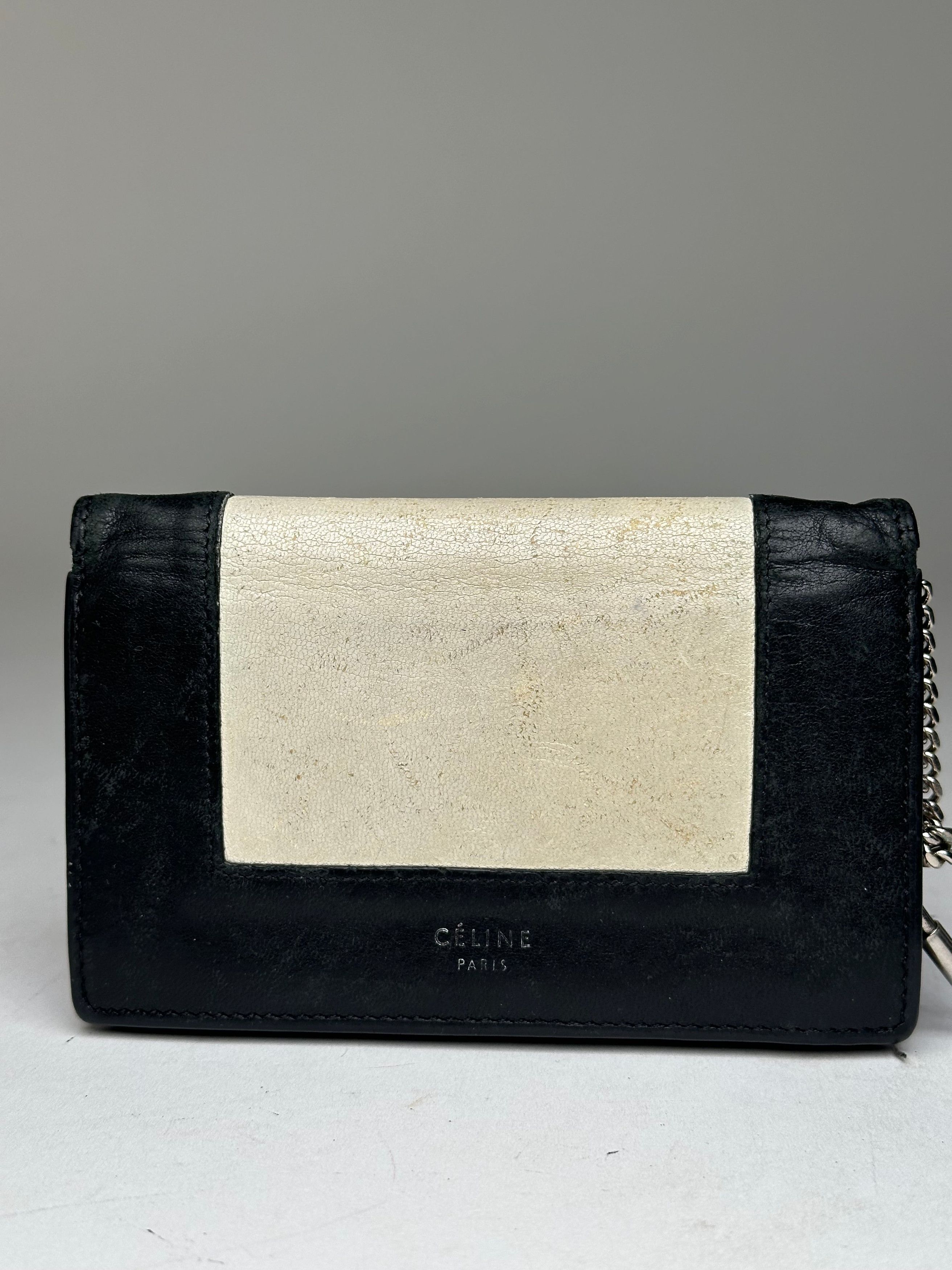 Celine Vintage Paris Leather Keychain Wallet Black White Size ONE SIZE - 6 Thumbnail