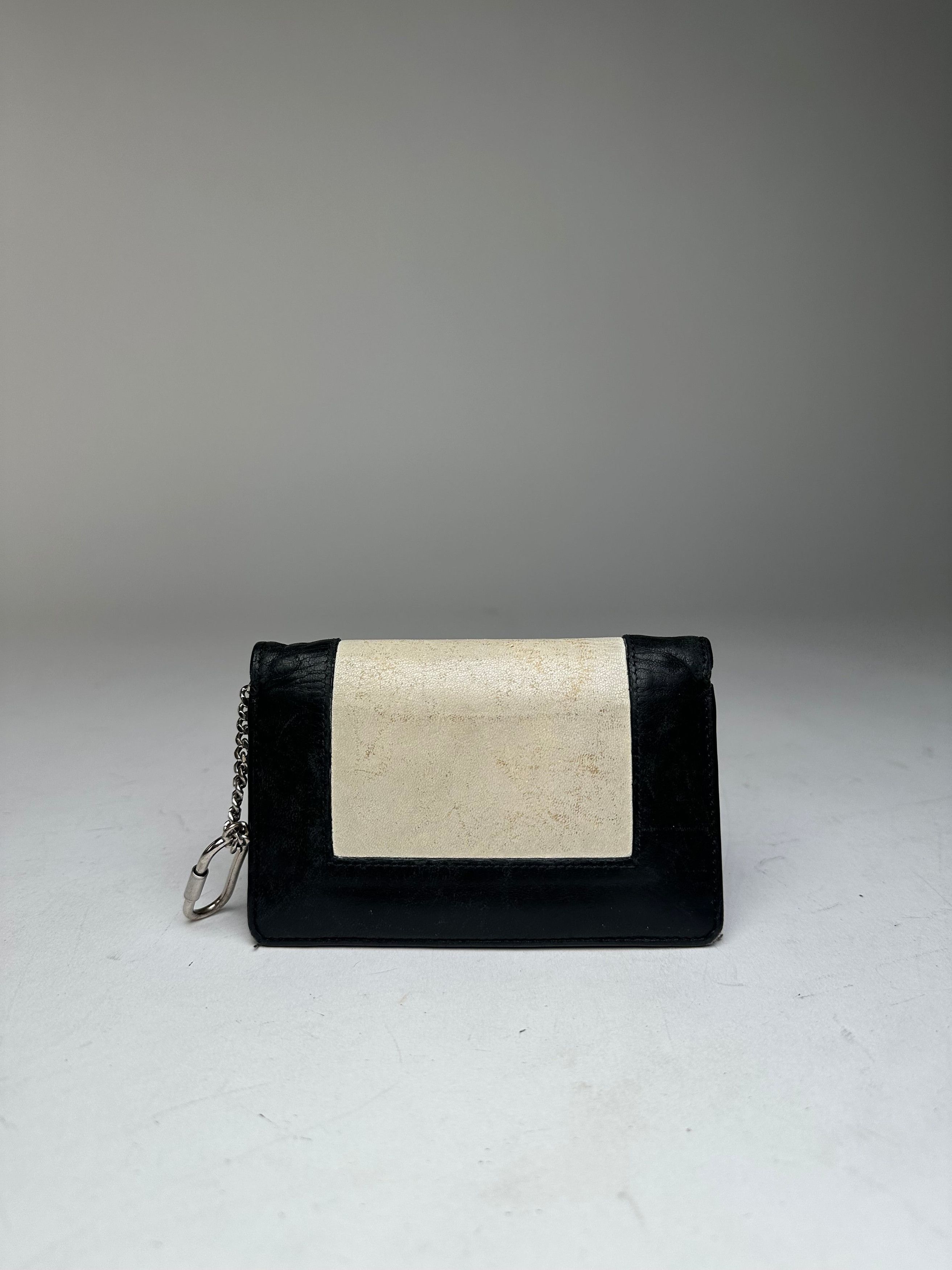 Celine Vintage Paris Leather Keychain Wallet Black White Size ONE SIZE - 11 Thumbnail