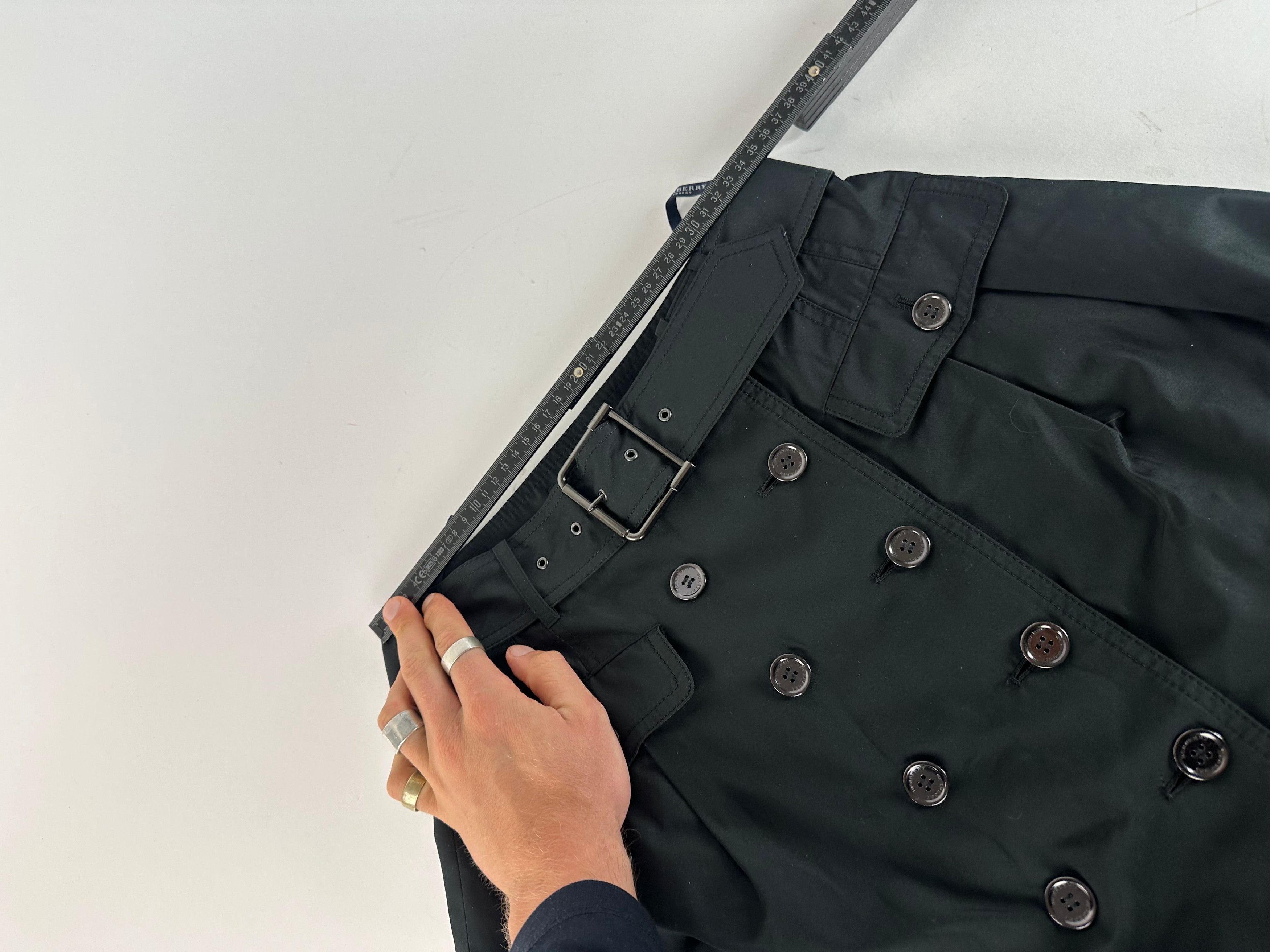 Burberry Vintage Polyester Belt Skirt Black M Size 30" / US 8 / IT 44 - 7 Thumbnail