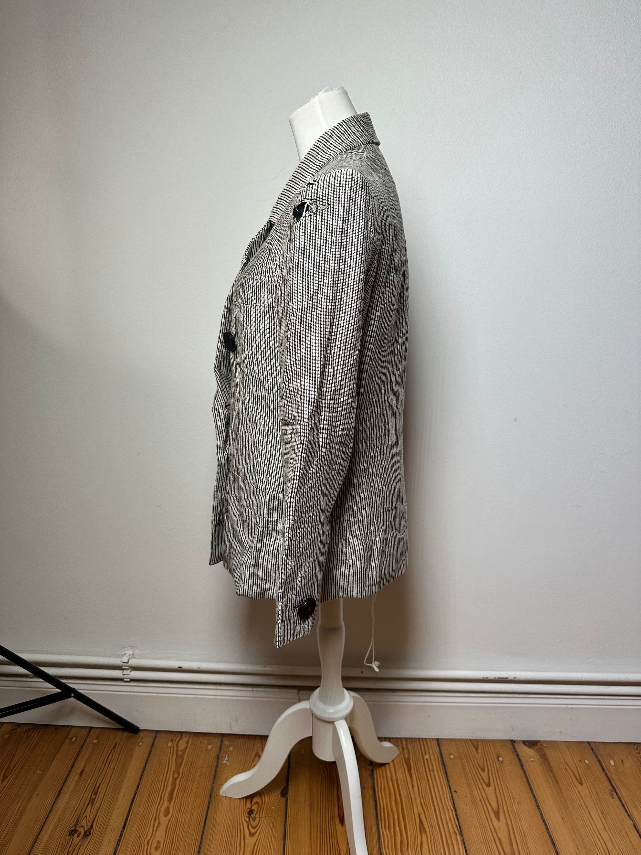 Other Vintage Yves Saint Laurent Wool Blazer / Short Coat Grey Bla Size M / US 6-8 / IT 42-44 - 3 Thumbnail
