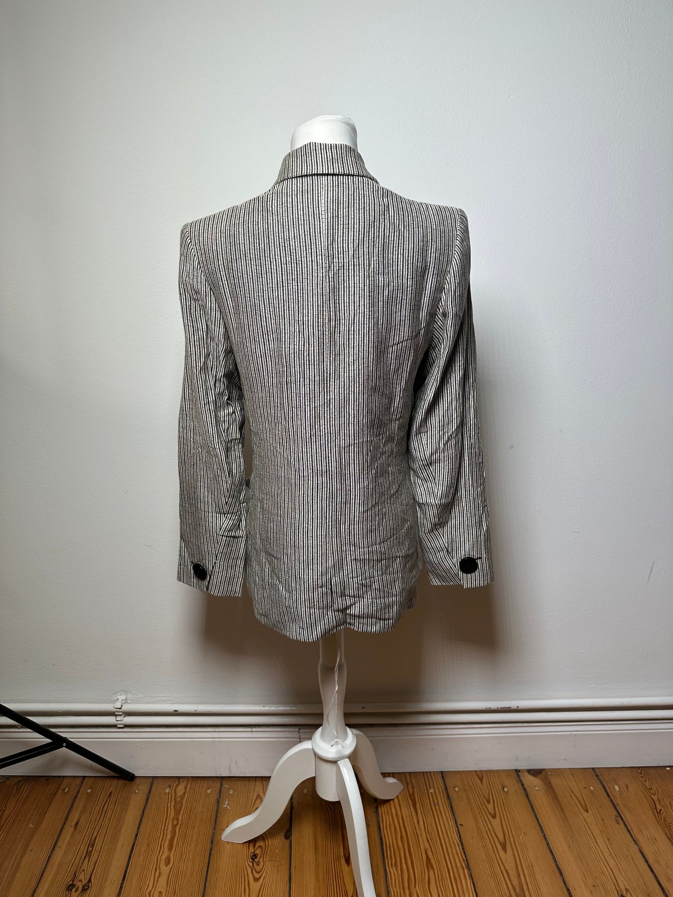 Other Vintage Yves Saint Laurent Wool Blazer / Short Coat Grey Bla Size M / US 6-8 / IT 42-44 - 4 Thumbnail