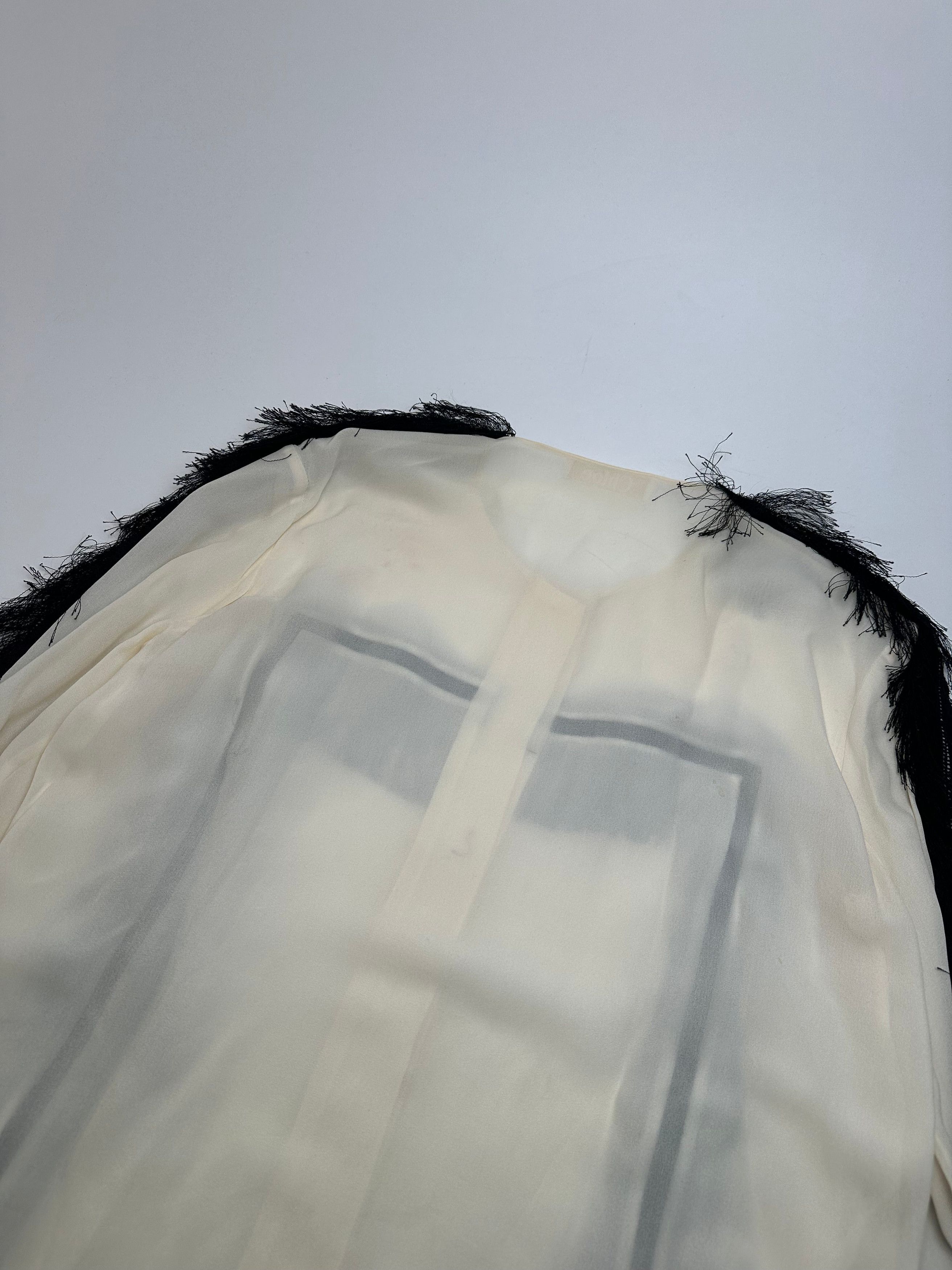 Chloe Vintage Silk Feather Shirt M White Black Size S / US 4 / IT 40 - 12 Thumbnail