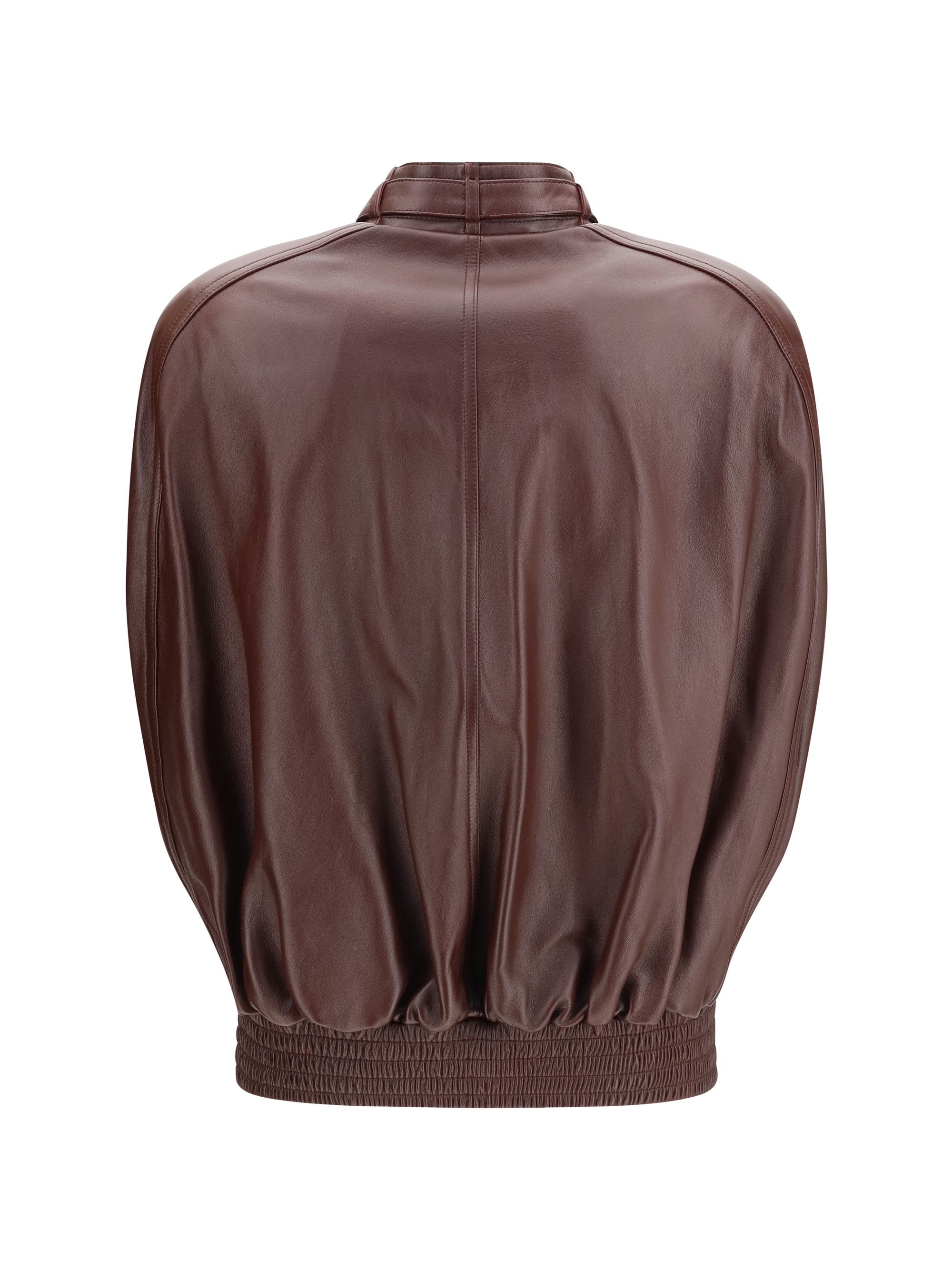 Phoebe Philo Leather cropped Bomber Jacket Size M / US 6-8 / IT 42-44 - 2 Thumbnail