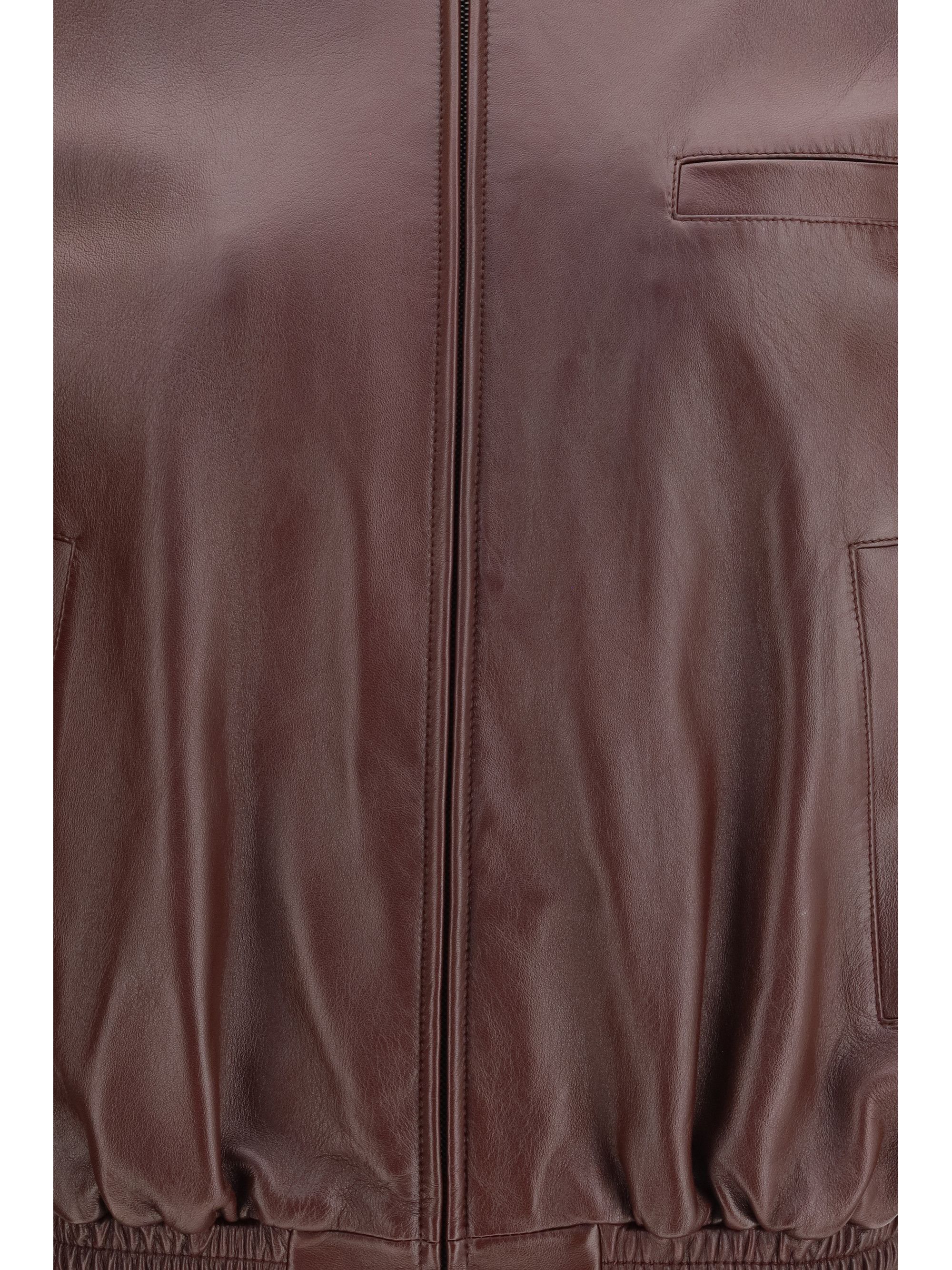 Phoebe Philo Leather cropped Bomber Jacket Size M / US 6-8 / IT 42-44 - 3 Thumbnail