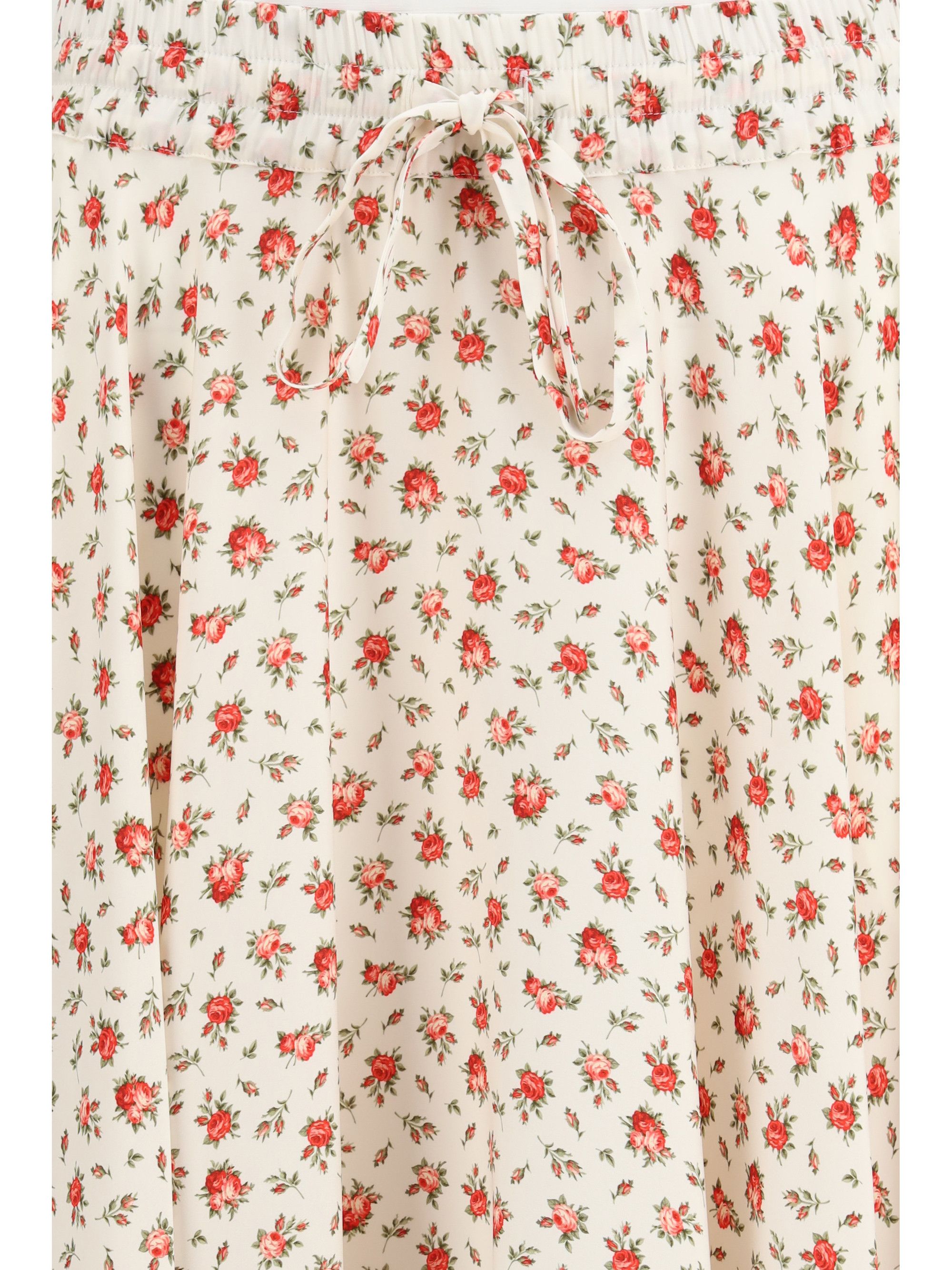Dolce & Gabbana Floral print drawstring midi Skirt Size 28" / US 6 / IT 42 - 3 Thumbnail