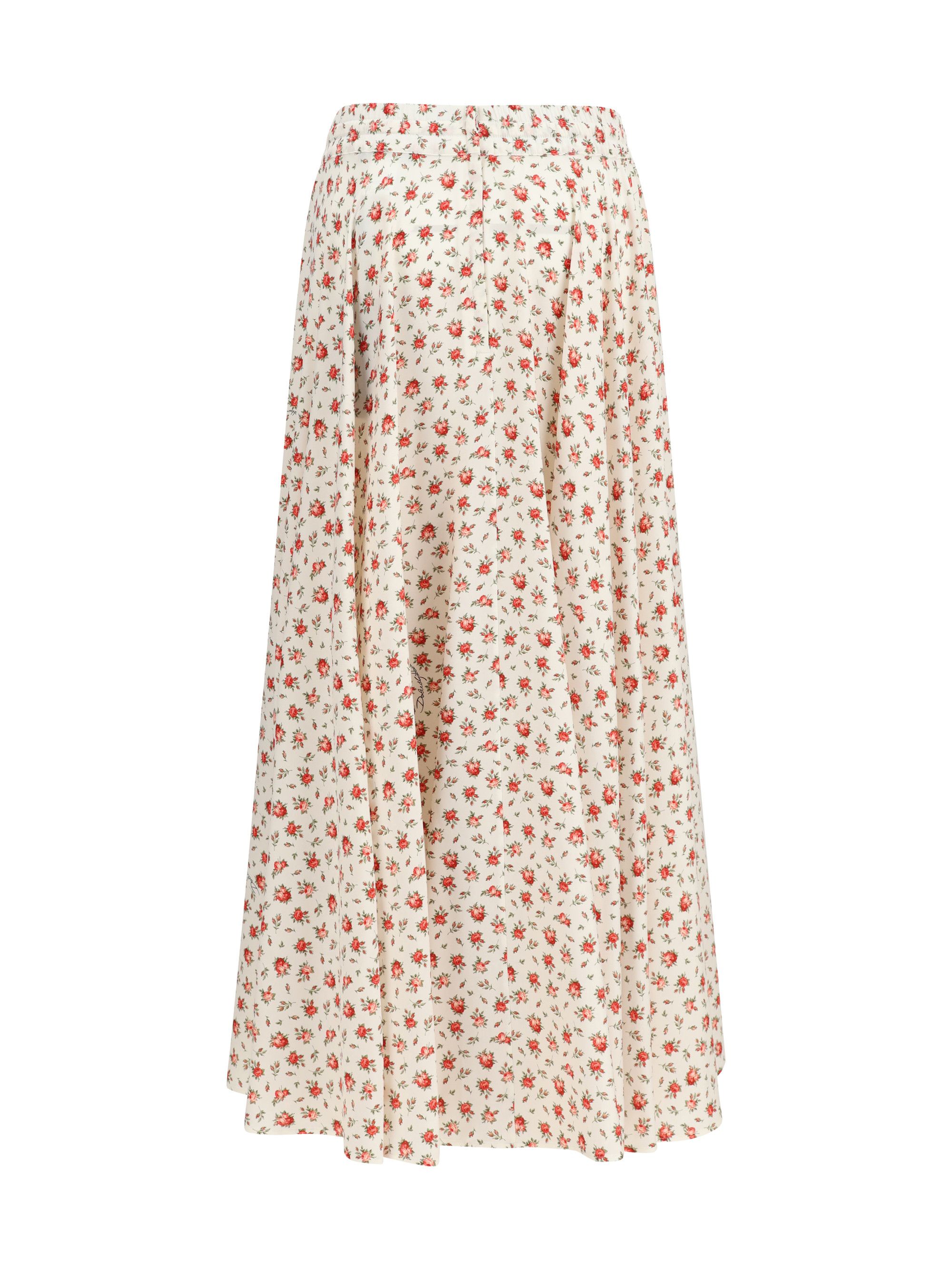 Dolce & Gabbana Floral print drawstring midi Skirt Size 28" / US 6 / IT 42 - 2 Thumbnail