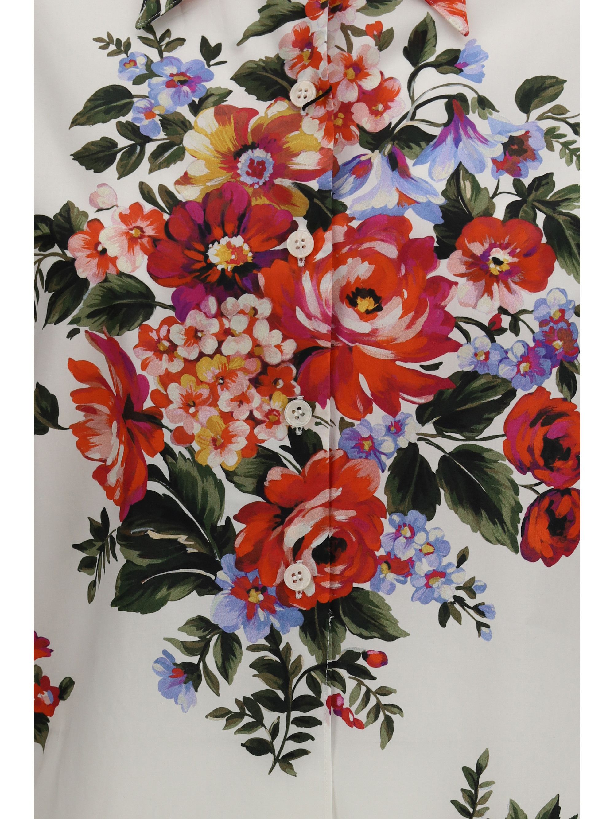 Dolce & Gabbana Cotton Shirt with bouquet print Size M / US 6-8 / IT 42-44 - 3 Thumbnail