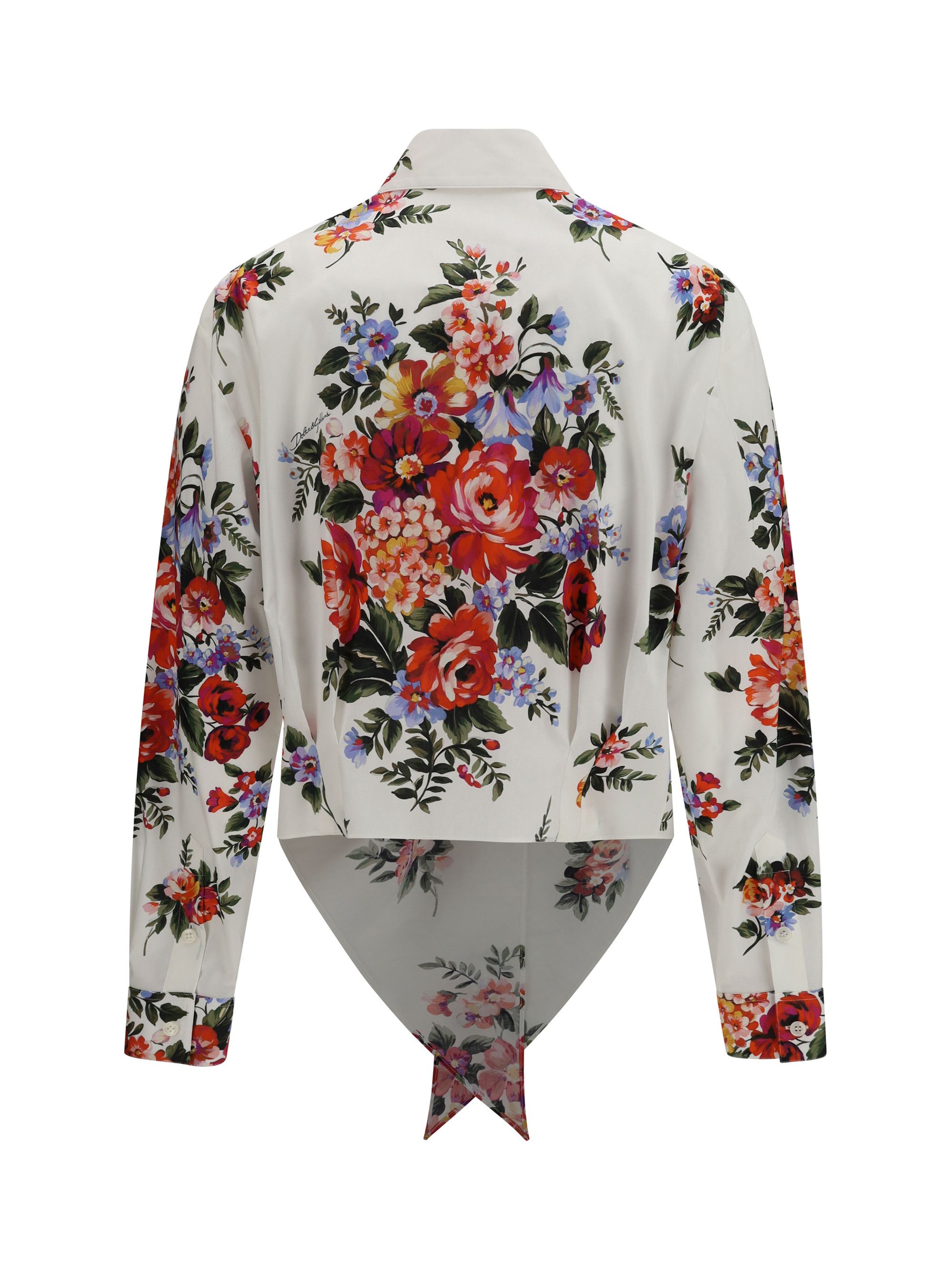 Dolce & Gabbana Cotton Shirt with bouquet print Size M / US 6-8 / IT 42-44 - 2 Thumbnail
