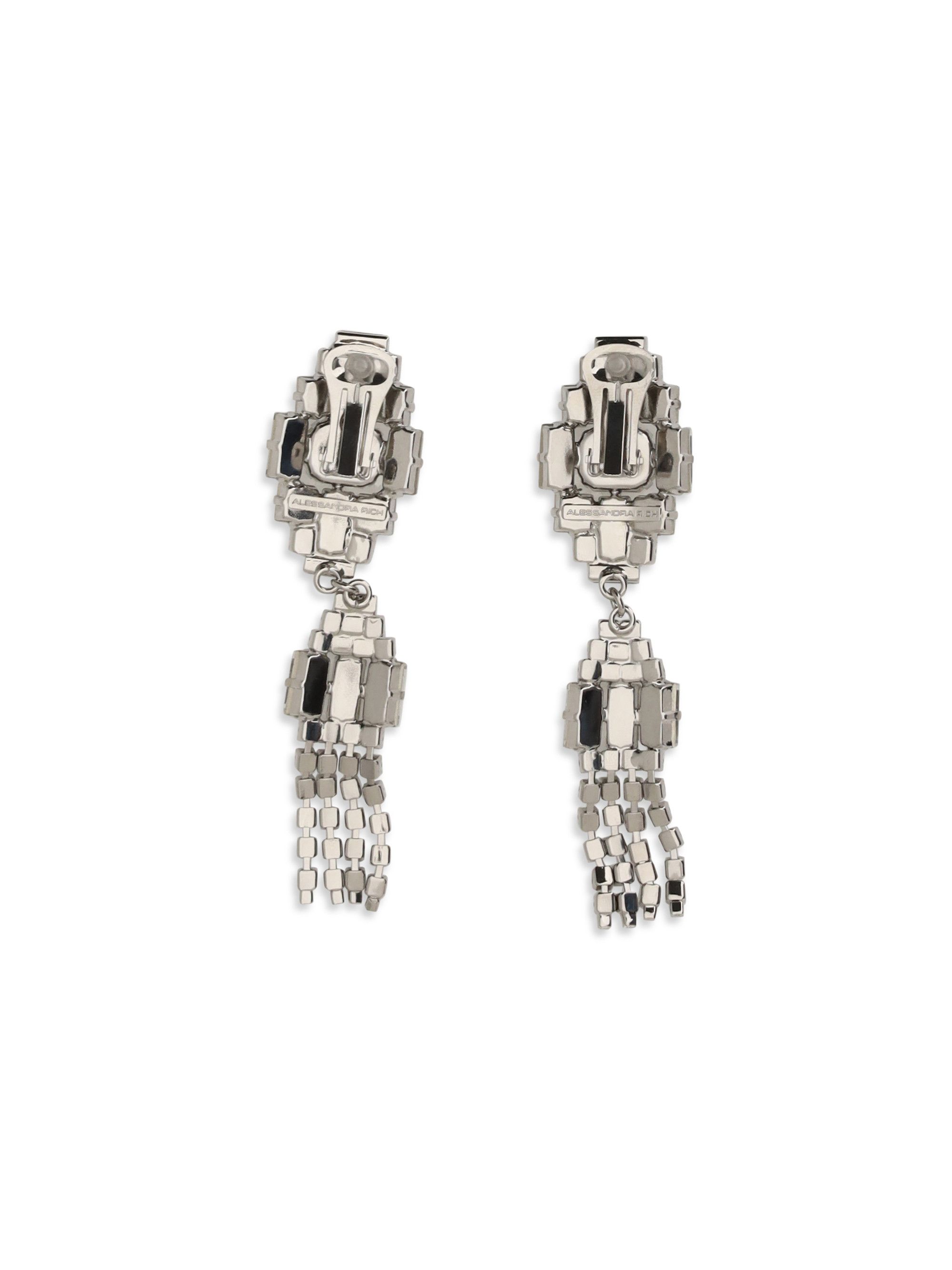 Alessandra Rich Silver-colored crystal drop Earrings Size ONE SIZE - 2 Thumbnail