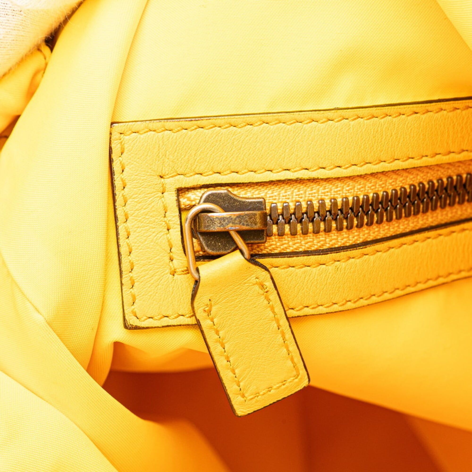 Gucci Gucci Tricolor Drawstring Cube Backpack (473872) - Yellow/Blue Nylon Leather Women's GUCCI Size ONE SIZE - 6 Thumbnail