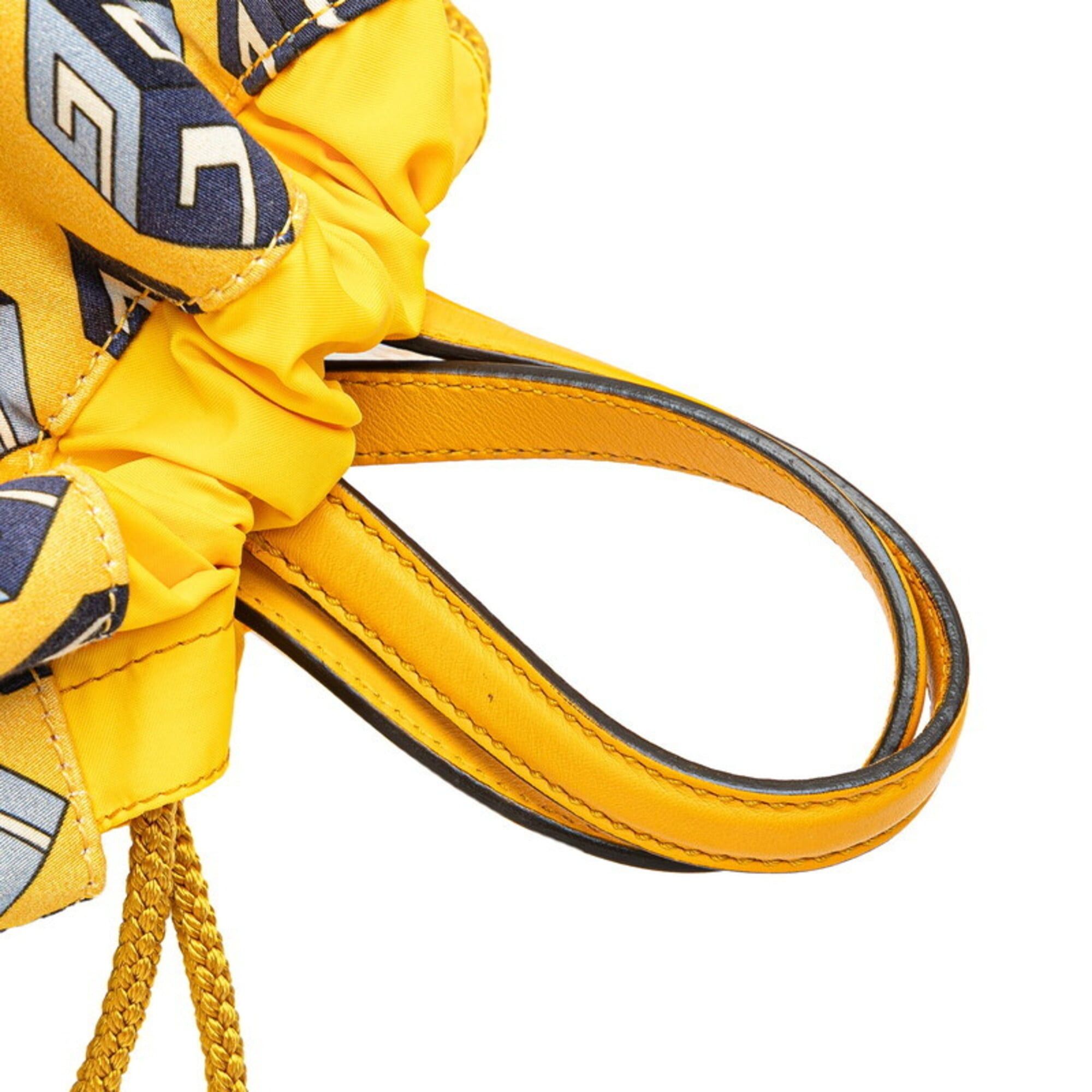 Gucci Gucci Tricolor Drawstring Cube Backpack (473872) - Yellow/Blue Nylon Leather Women's GUCCI Size ONE SIZE - 5 Thumbnail