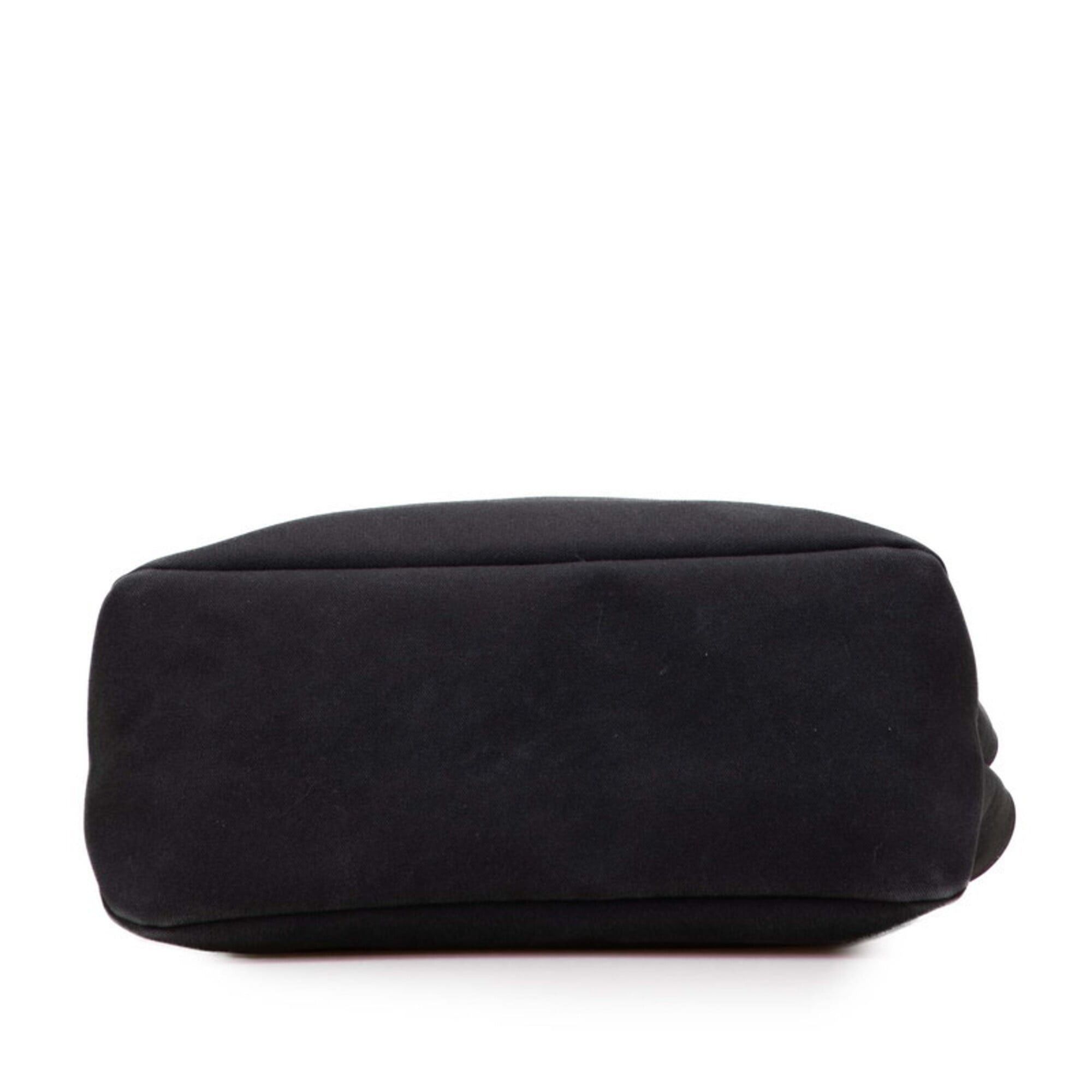 Prada Prada Logo Tote Bag Shoulder Black Canvas Leather Women's PRADA Size ONE SIZE - 3 Thumbnail