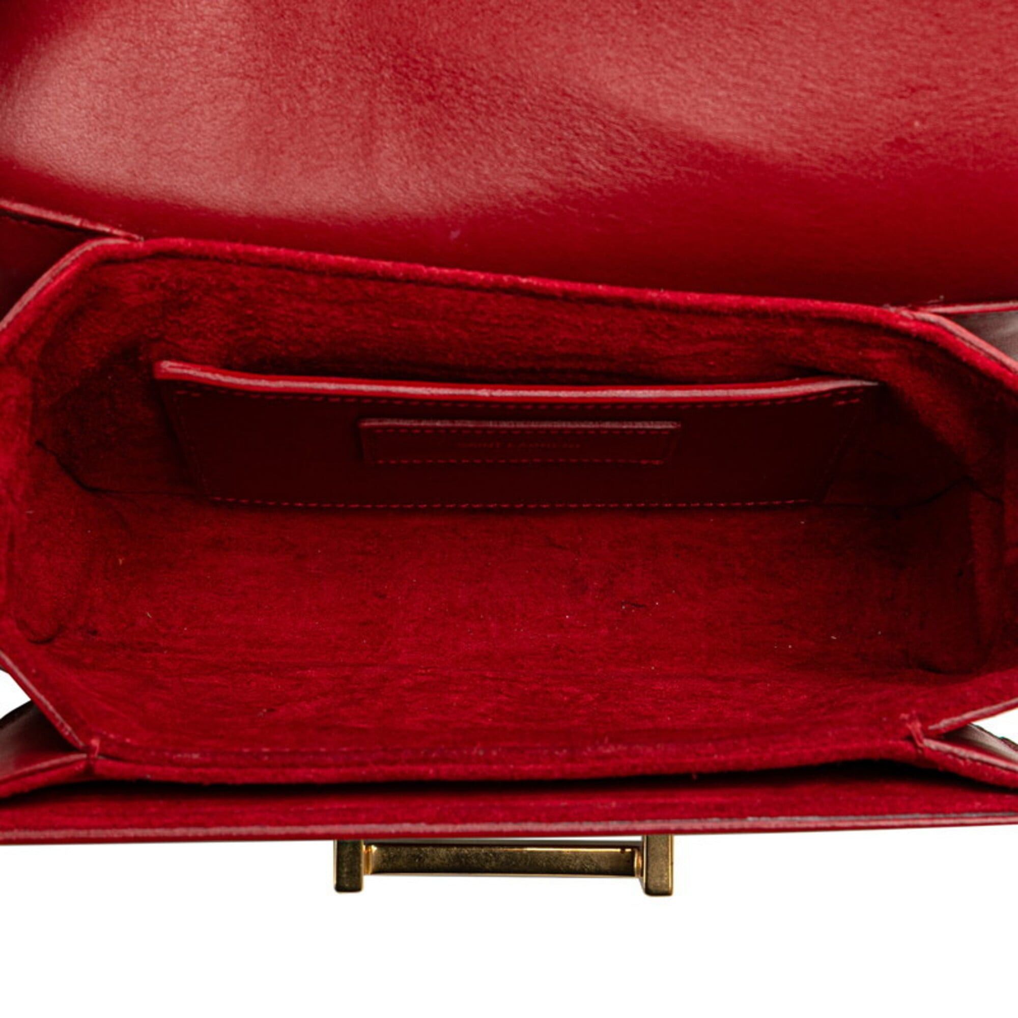 Saint Laurent Paris Saint Laurent Classic Loulou Crossbody Mini Shoulder Bag 318249 Red Leather Women's SAINT LAURENT Size ONE SIZE - 9 Thumbnail