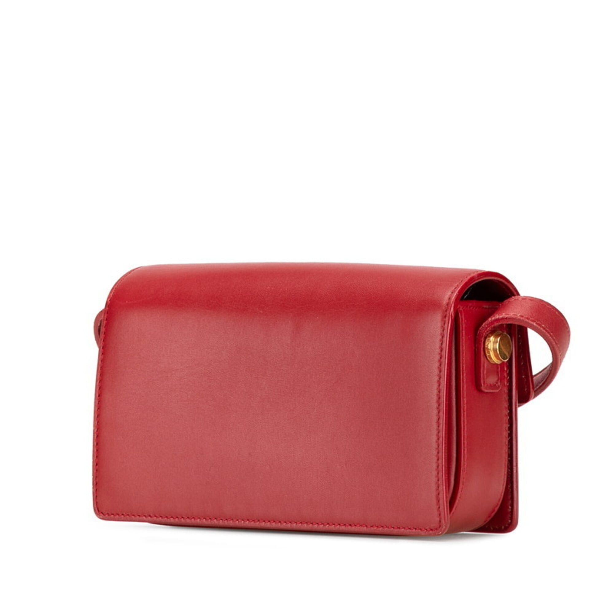 Saint Laurent Paris Saint Laurent Classic Loulou Crossbody Mini Shoulder Bag 318249 Red Leather Women's SAINT LAURENT Size ONE SIZE - 2 Thumbnail