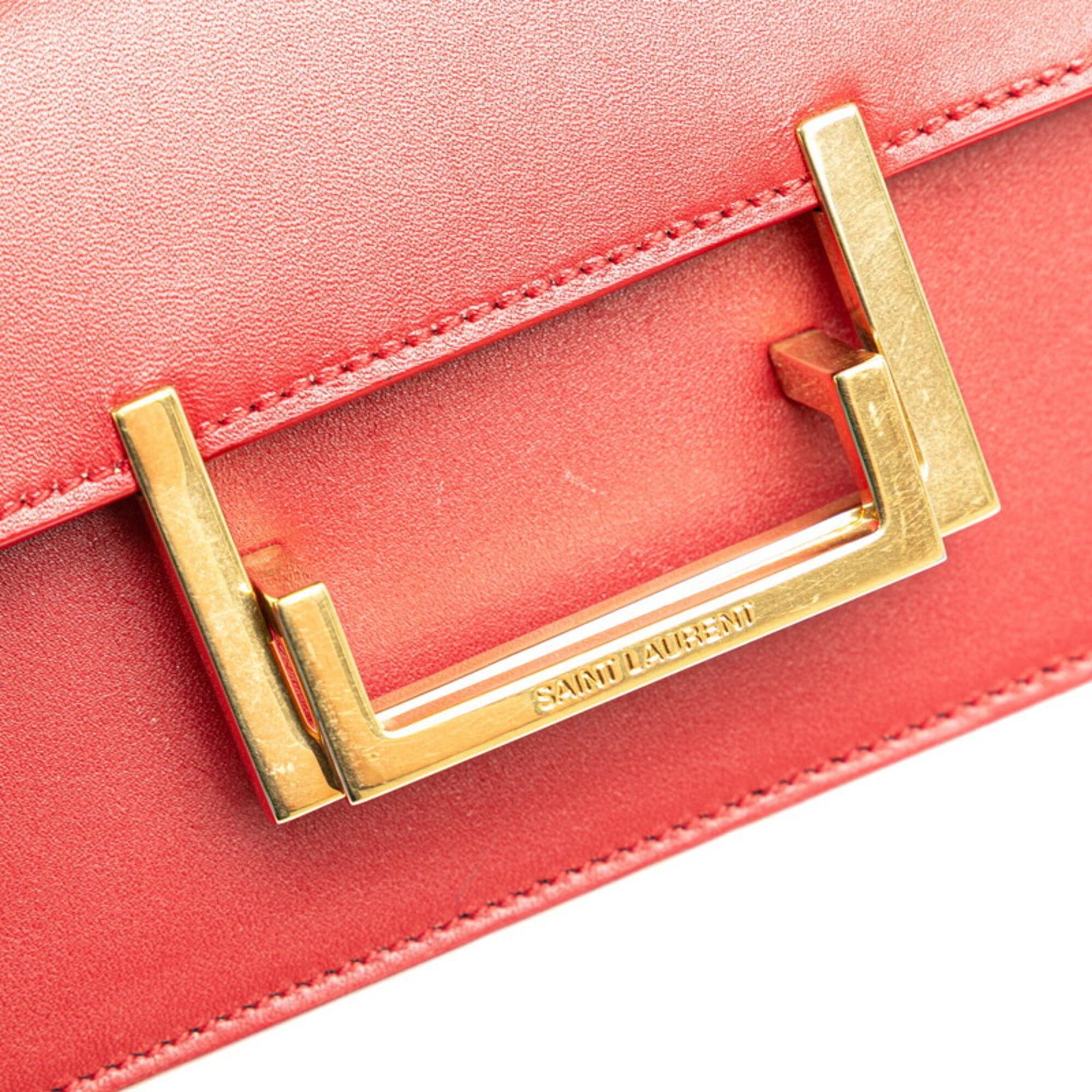 Saint Laurent Paris Saint Laurent Classic Loulou Crossbody Mini Shoulder Bag 318249 Red Leather Women's SAINT LAURENT Size ONE SIZE - 5 Thumbnail