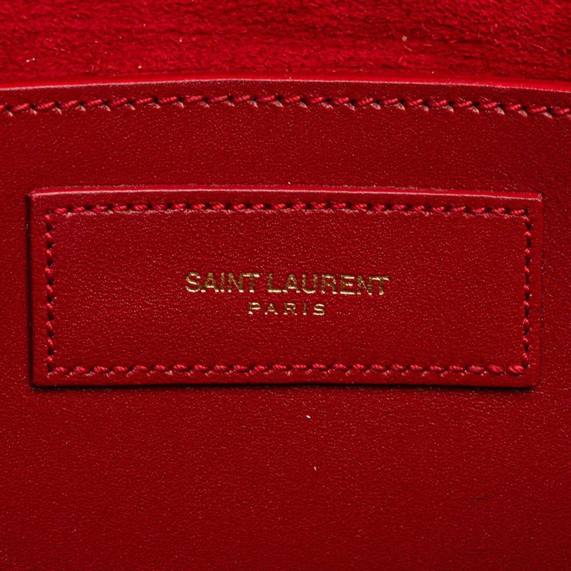 Saint Laurent Paris Saint Laurent Classic Loulou Crossbody Mini Shoulder Bag 318249 Red Leather Women's SAINT LAURENT Size ONE SIZE - 11 Thumbnail