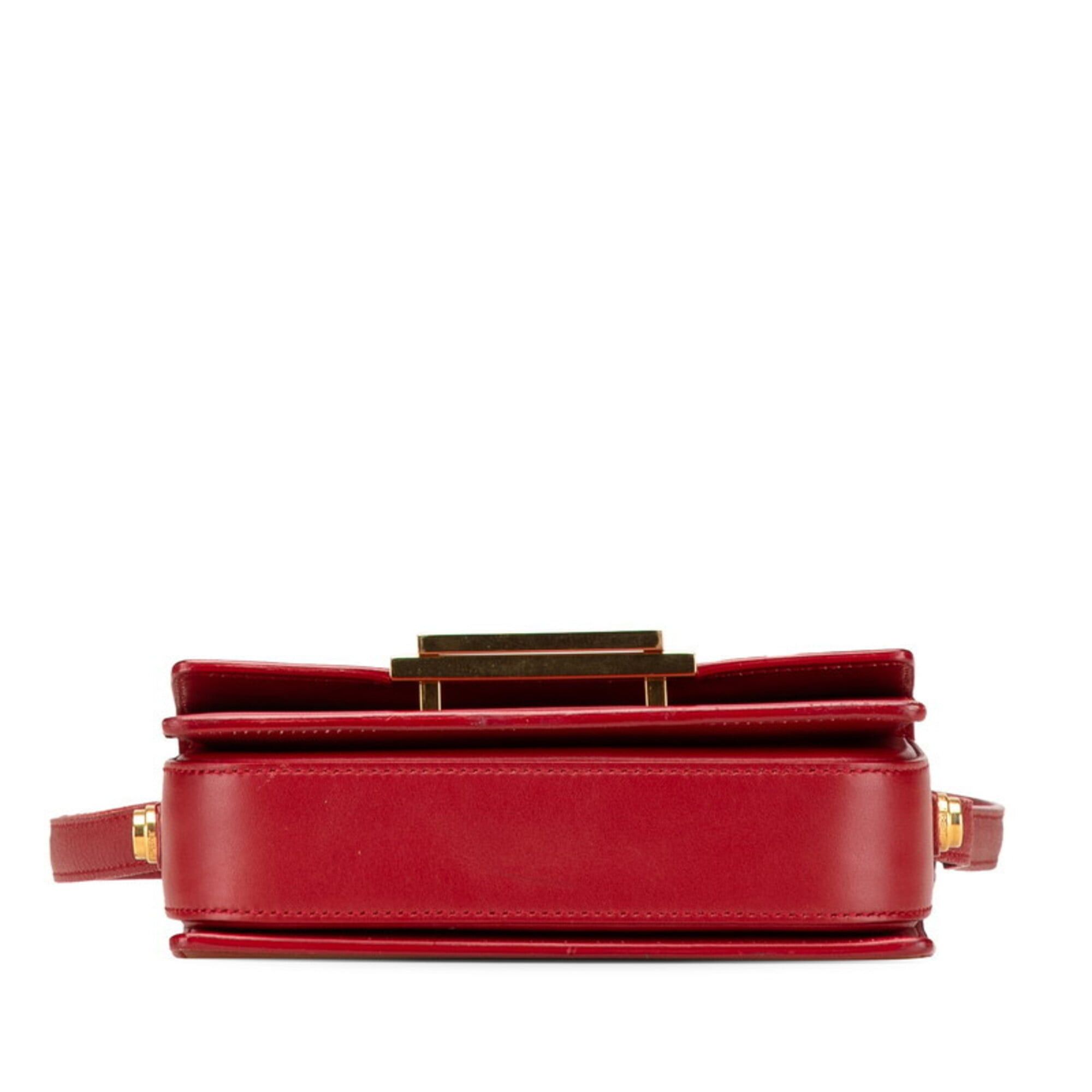 Saint Laurent Paris Saint Laurent Classic Loulou Crossbody Mini Shoulder Bag 318249 Red Leather Women's SAINT LAURENT Size ONE SIZE - 3 Thumbnail