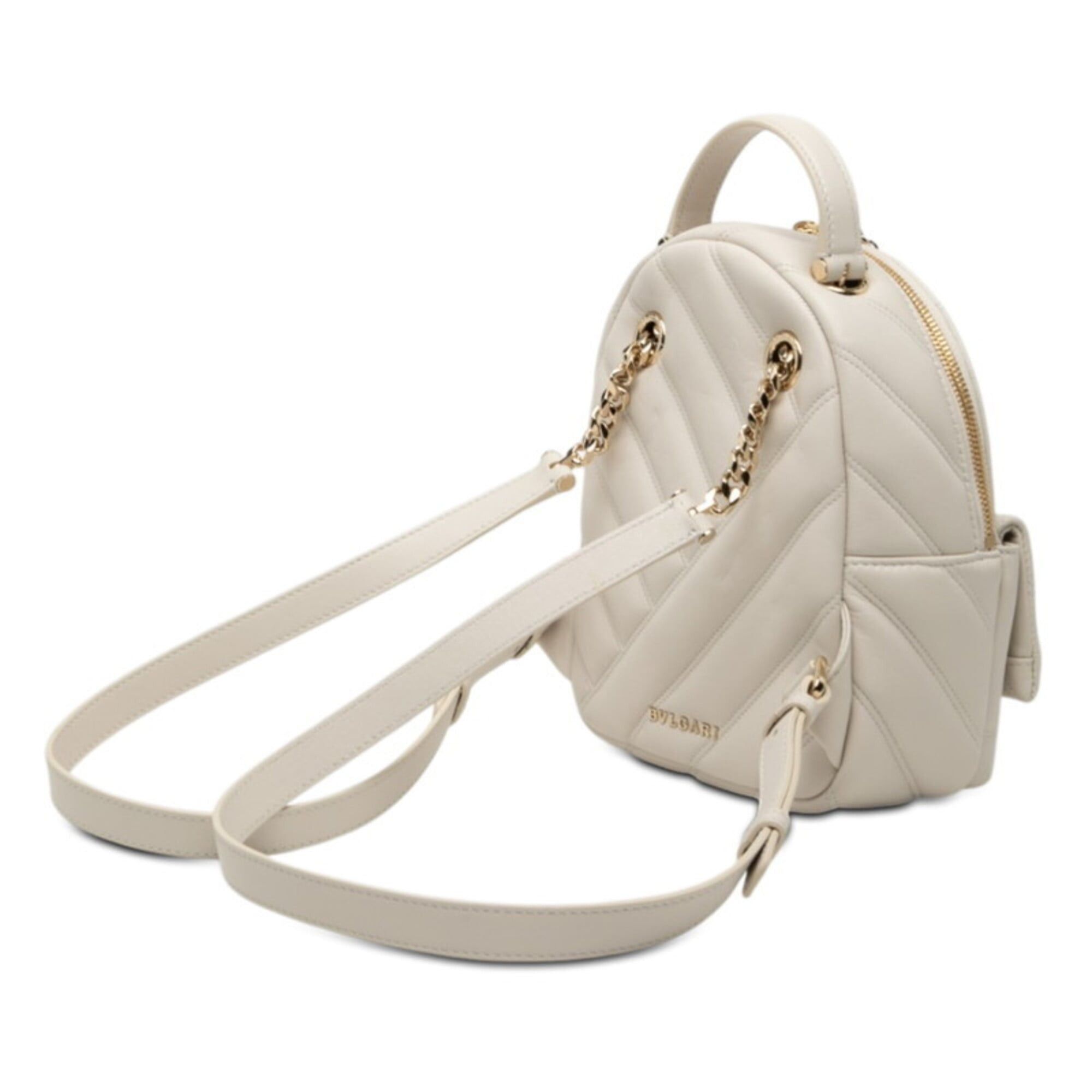 Bvlgari Bulgari Serpenti Cabochon Backpack, Ivory Leather, Women's BVLGARI Size ONE SIZE - 2 Thumbnail