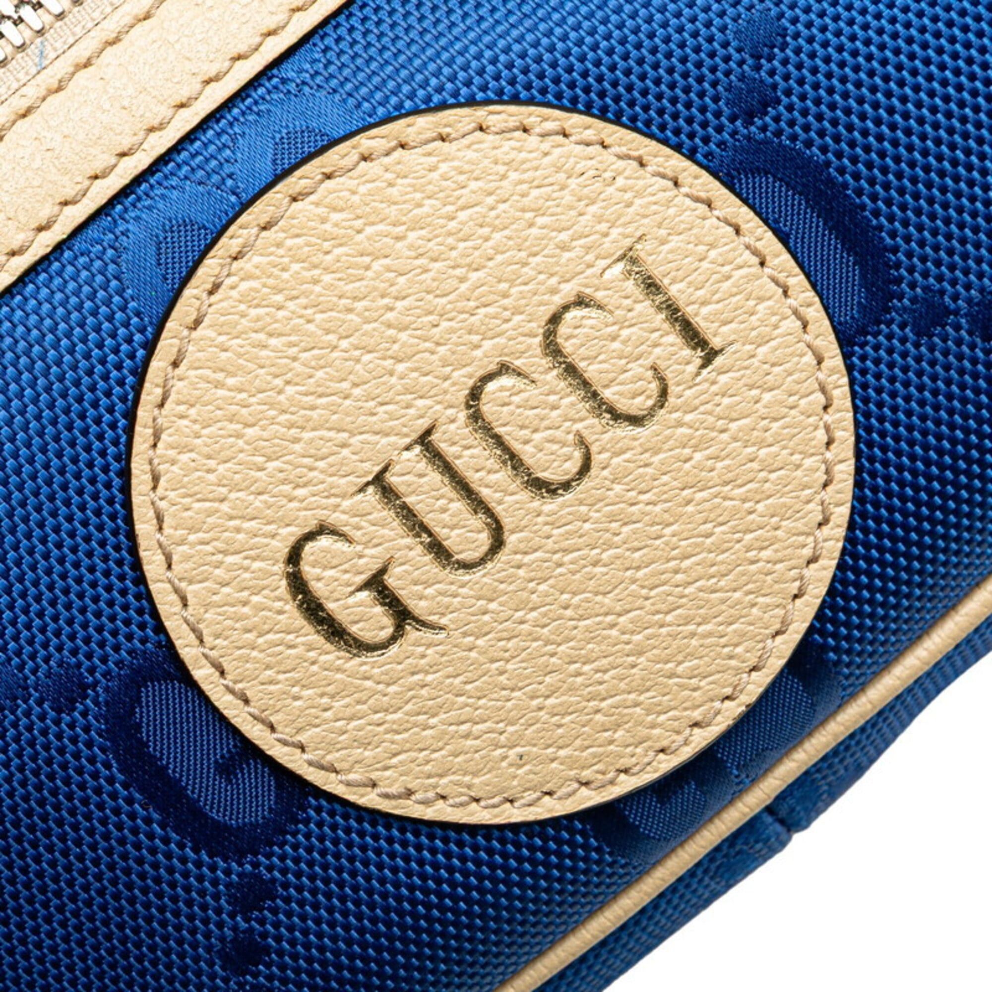 Gucci Gucci GG Nylon Off the Grid Belt Bag Body 631341 Blue Beige Leather Women's GUCCI Size ONE SIZE - 4 Thumbnail
