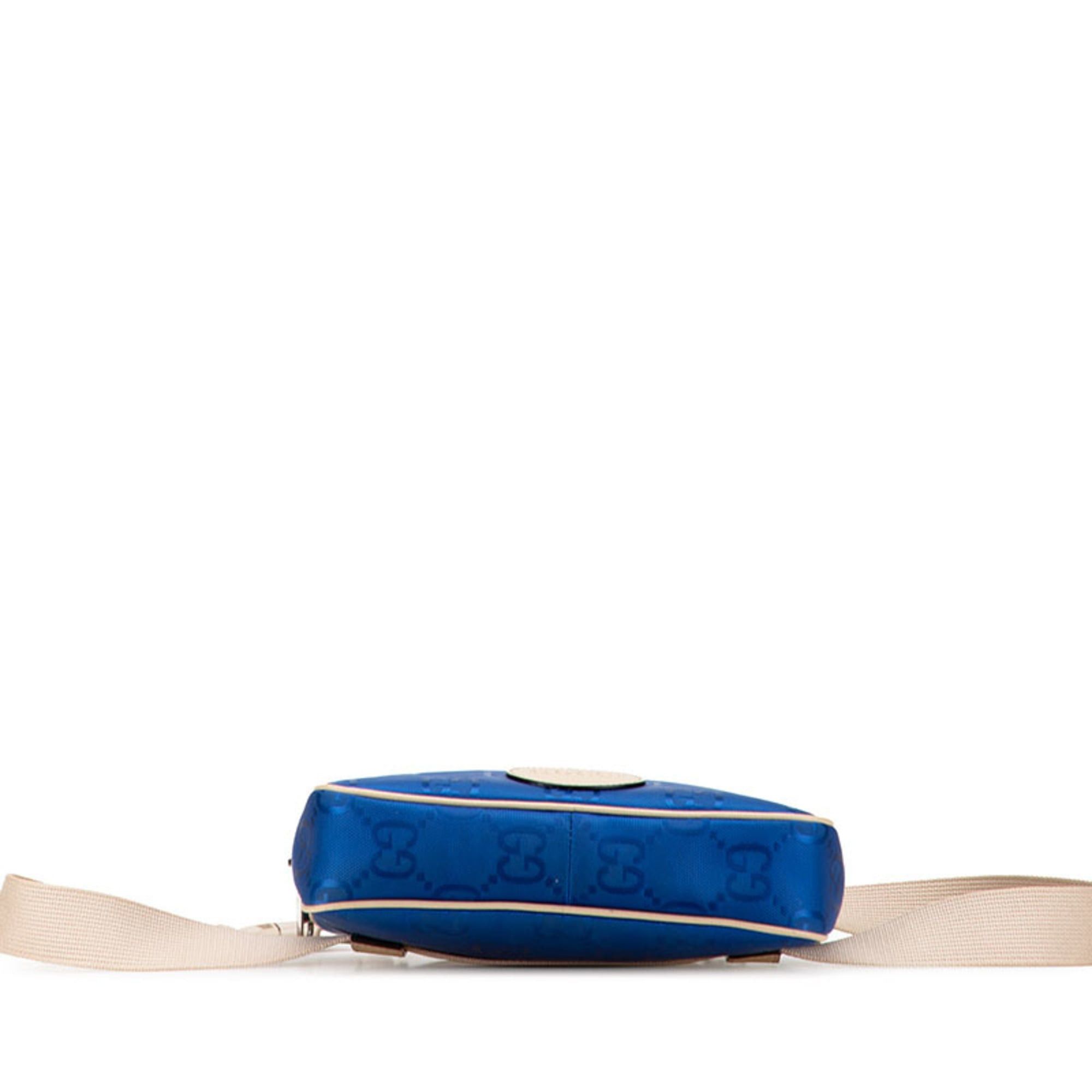 Gucci Gucci GG Nylon Off the Grid Belt Bag Body 631341 Blue Beige Leather Women's GUCCI Size ONE SIZE - 3 Thumbnail