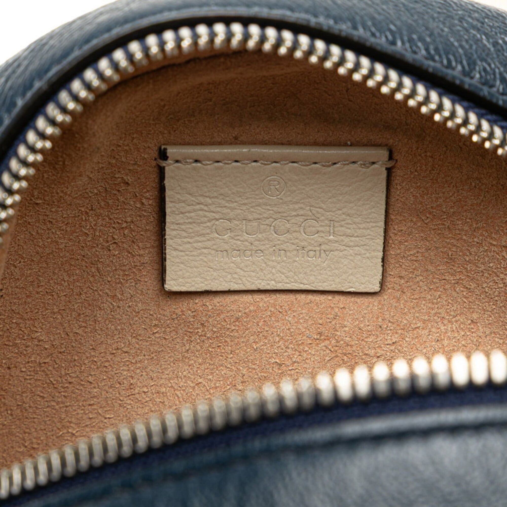 Gucci Gucci GG Marmont Mini Chain Shoulder Bag 550154 Navy White Leather Women's GUCCI Size ONE SIZE - 9 Thumbnail