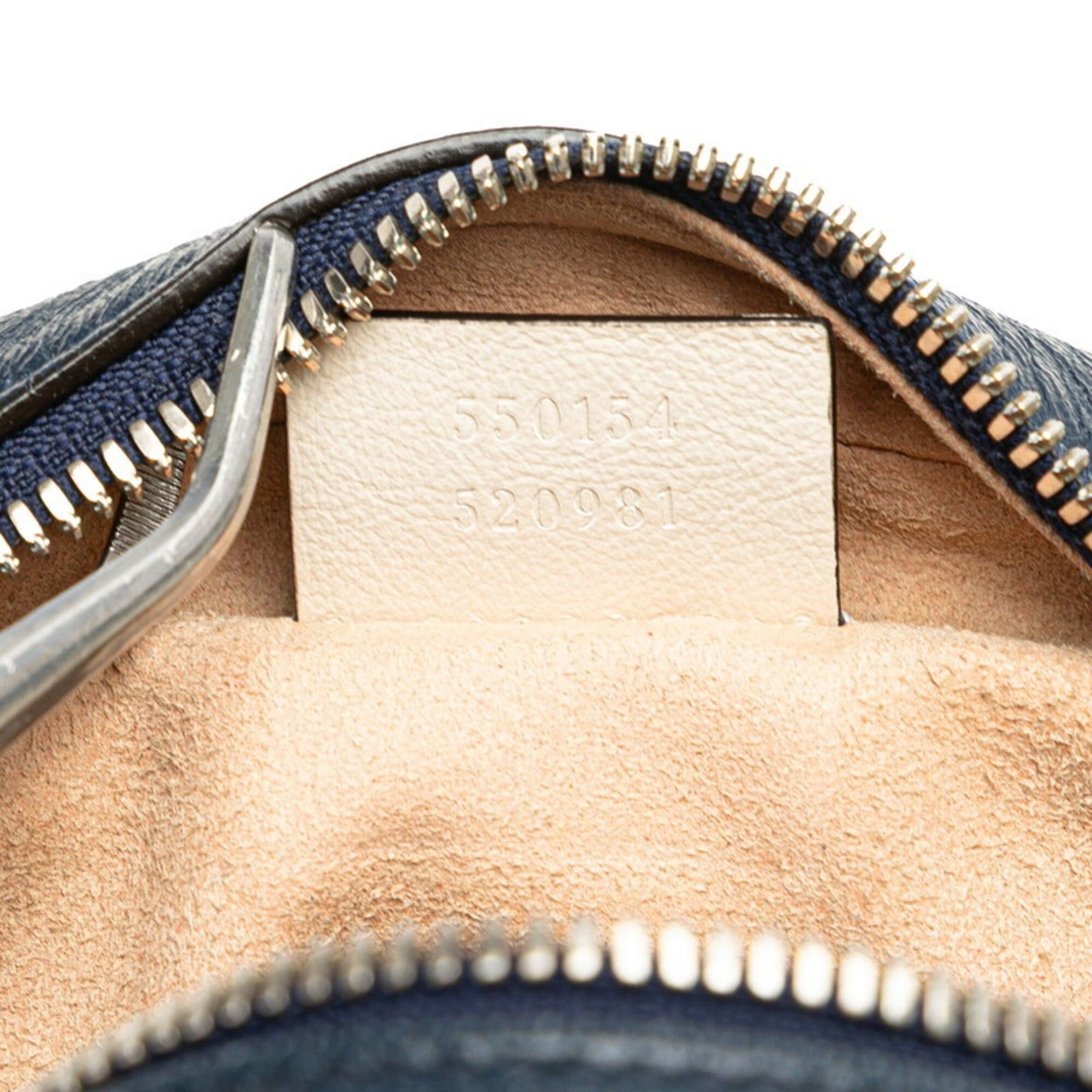 Gucci Gucci GG Marmont Mini Chain Shoulder Bag 550154 Navy White Leather Women's GUCCI Size ONE SIZE - 10 Thumbnail