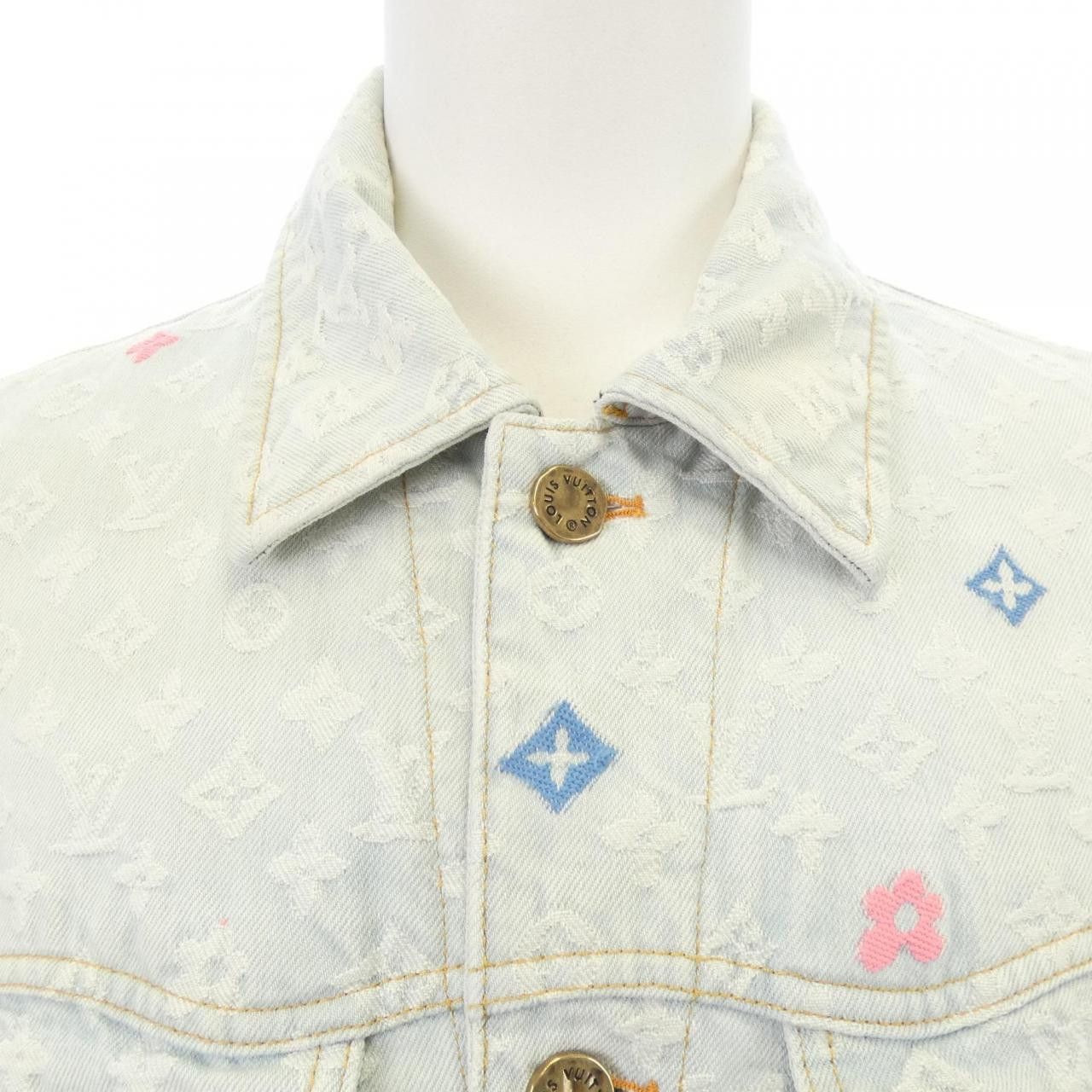 Louis Vuitton Louis Vuitton Louis Vuitton Monogram Denim Jacket Textile Outerwear HRA01XKCB DUTY FREE for USA Size ONE SIZE - 5 Thumbnail