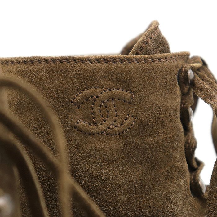 Chanel Chanel Chanel Suede Lace Up Boots Leather Shoes DUTY FREE for USA Size ONE SIZE - 6 Thumbnail