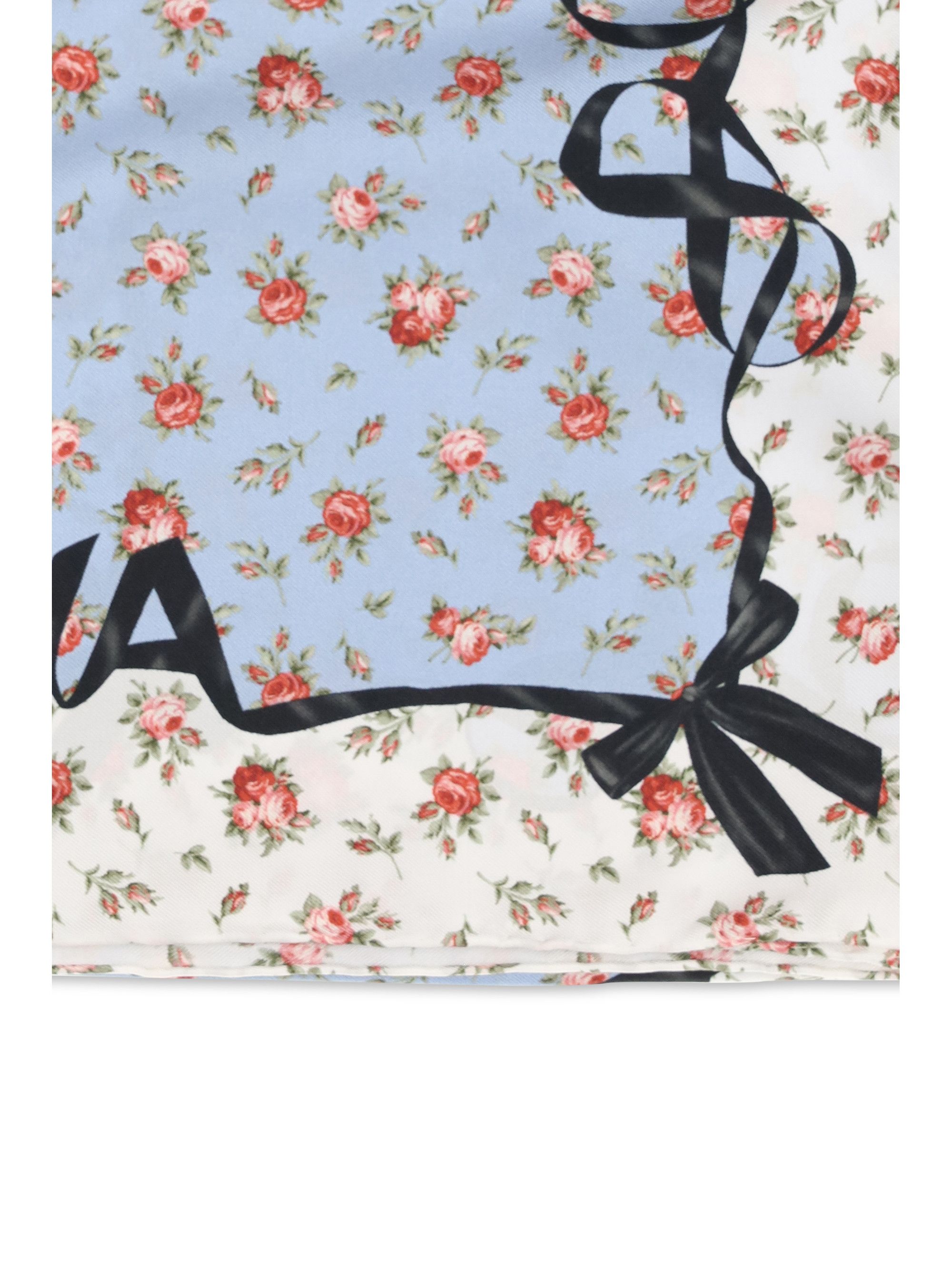 Dolce & Gabbana Silk Scarf with rose print Size ONE SIZE - 3 Thumbnail