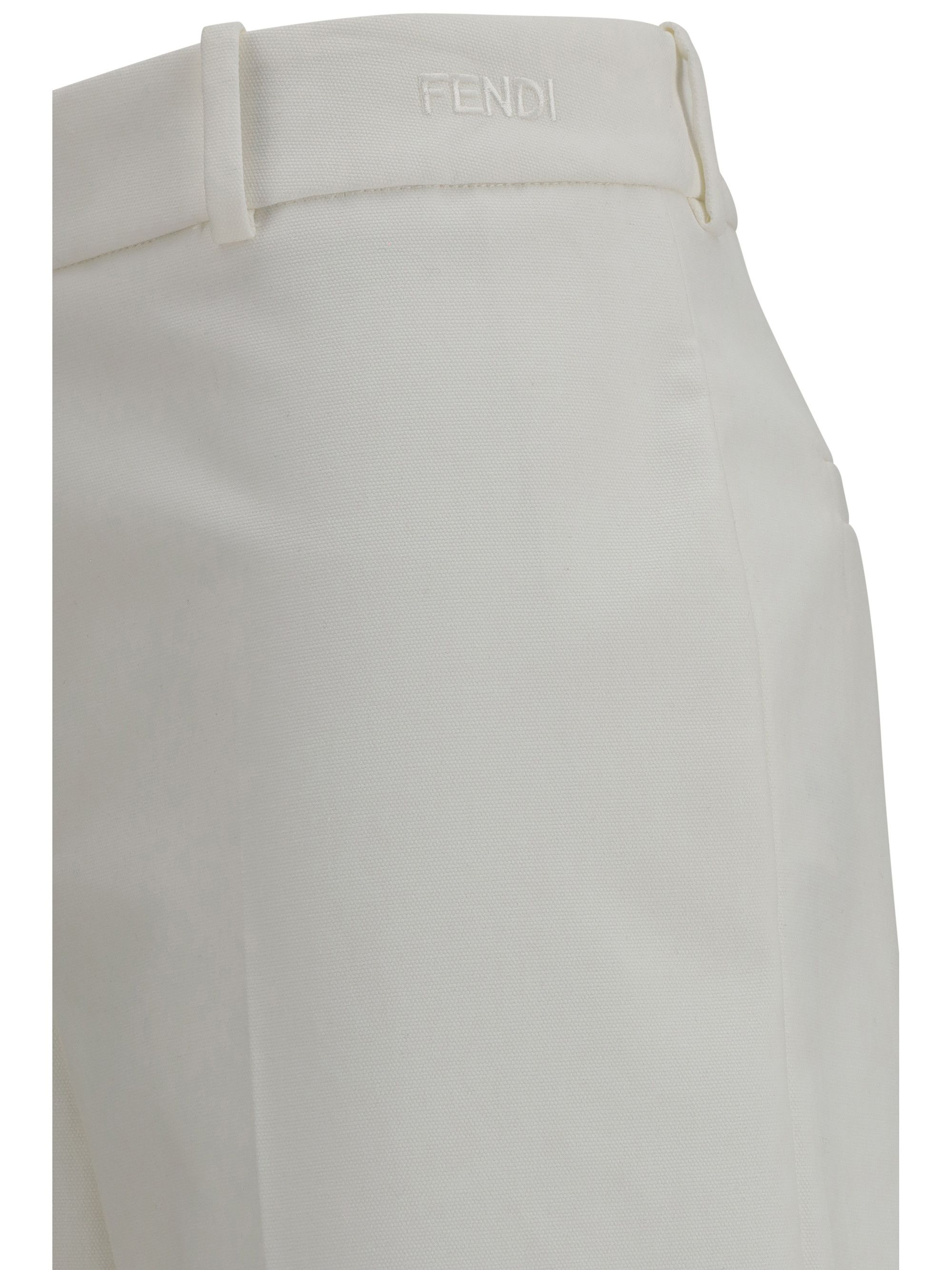 Fendi Pants in cotton with embroidered logo Size 28" / US 6 / IT 42 - 3 Thumbnail