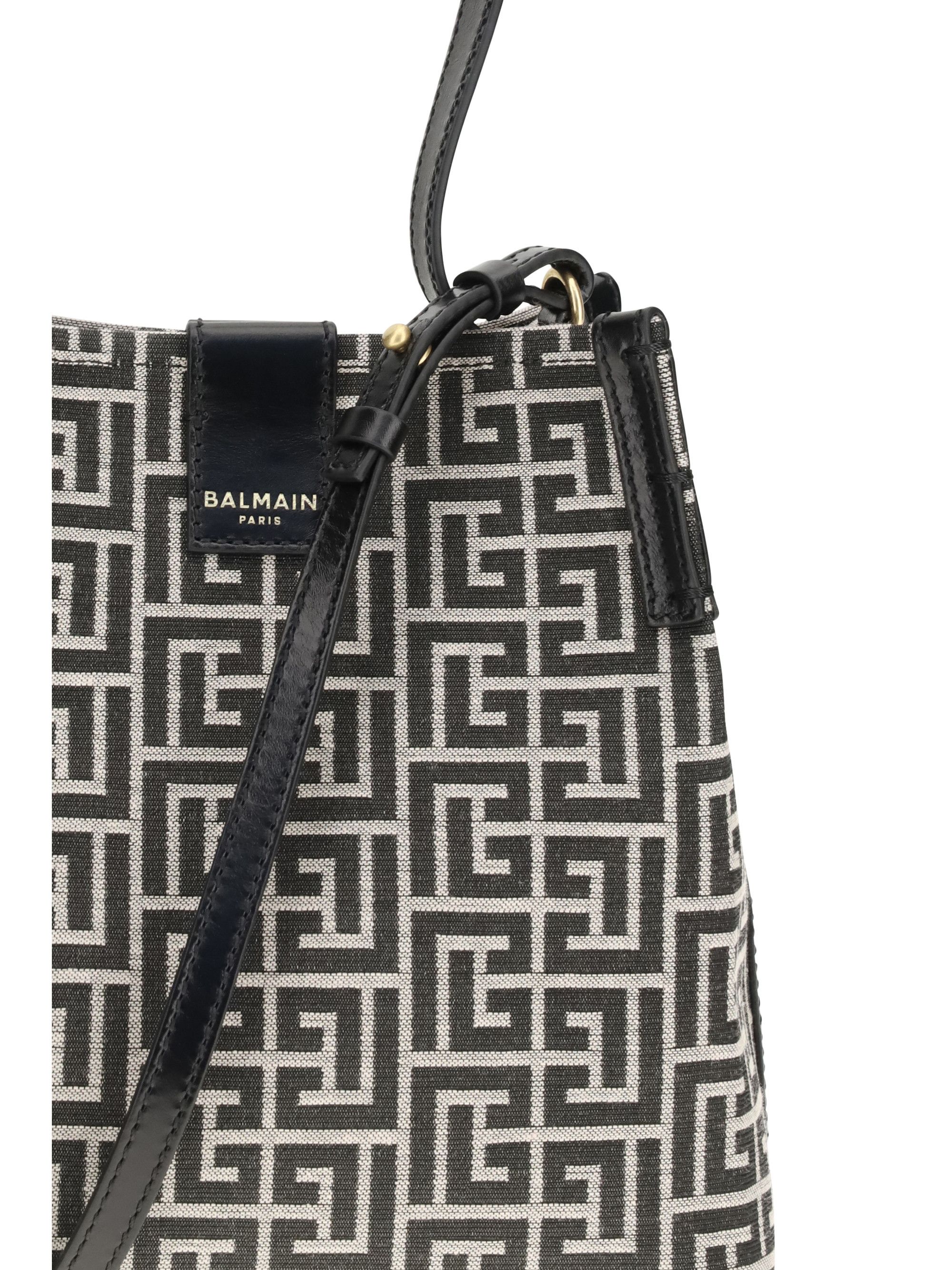 Balmain Release Jacquard and leather Bucket Bag Size ONE SIZE - 4 Thumbnail