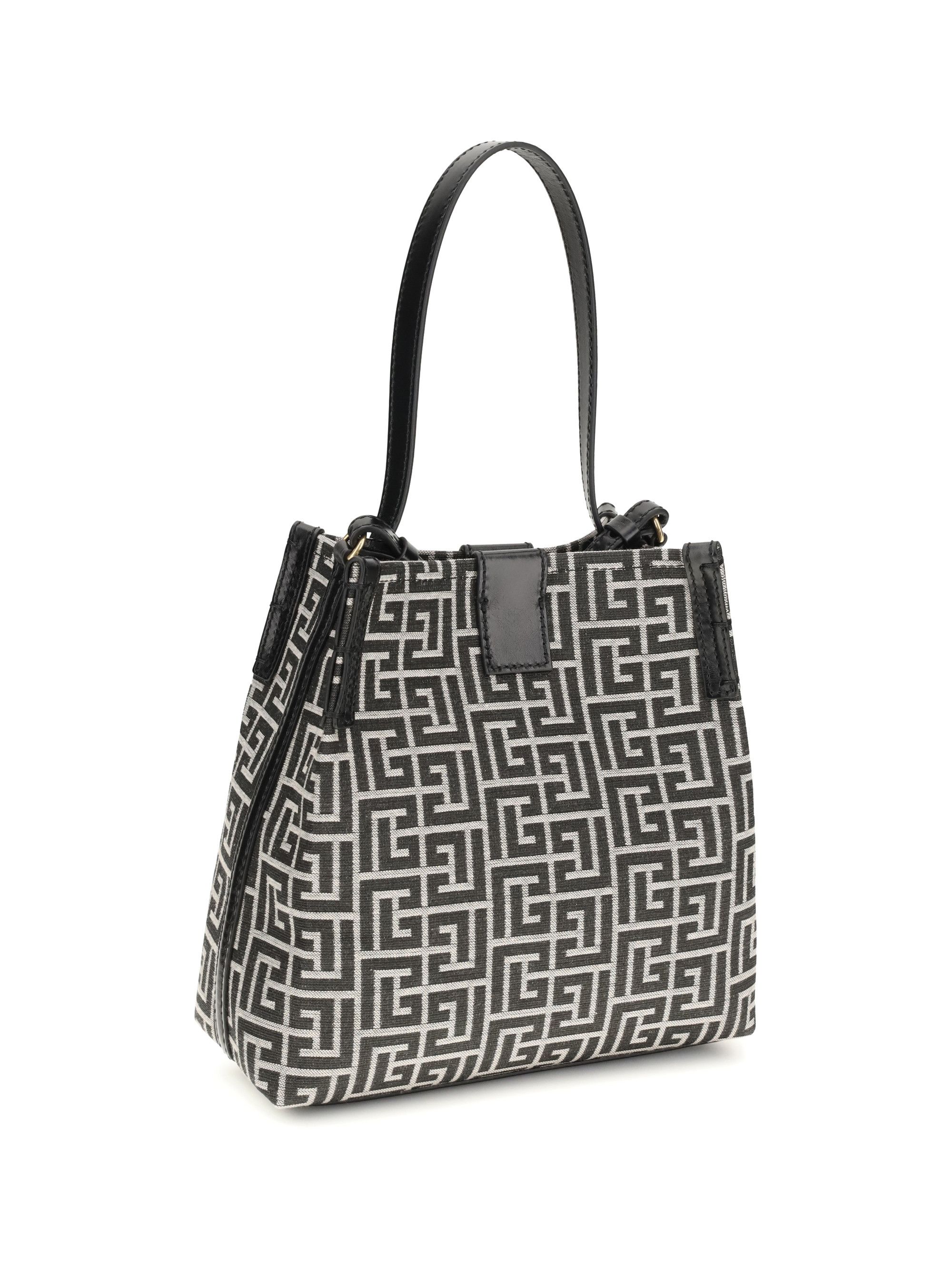 Balmain Release Jacquard and leather Bucket Bag Size ONE SIZE - 3 Thumbnail