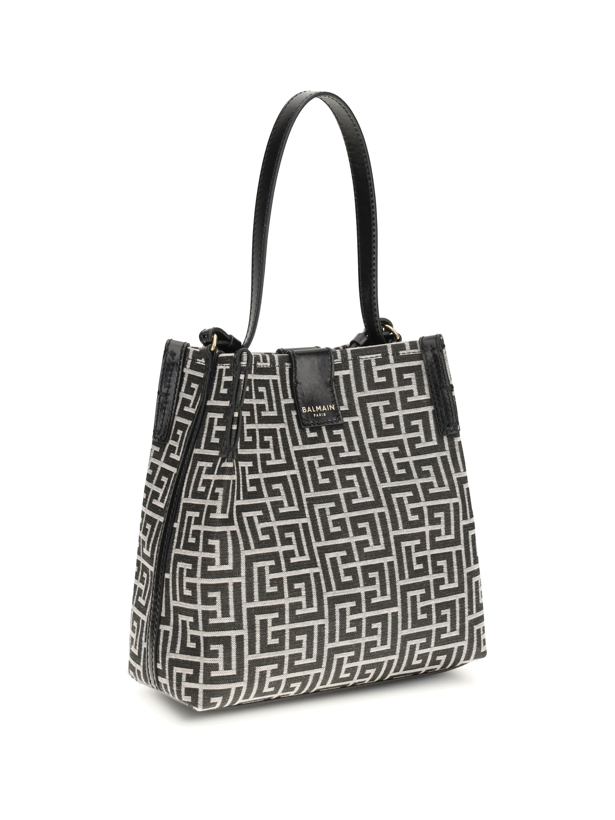 Balmain Release Jacquard and leather Bucket Bag Size ONE SIZE - 2 Thumbnail