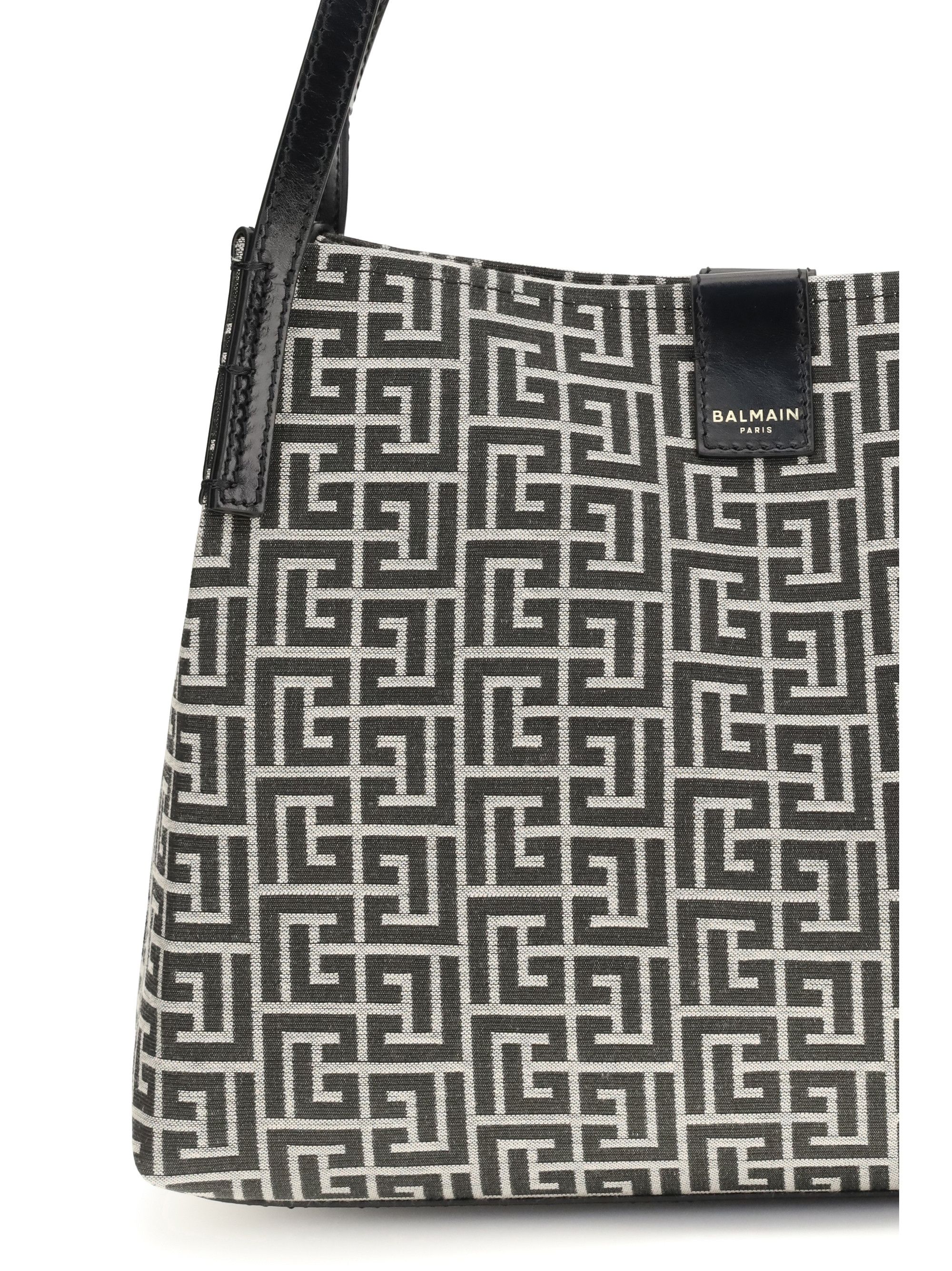 Balmain Jacquard and leather Tote Bag Size ONE SIZE - 4 Thumbnail