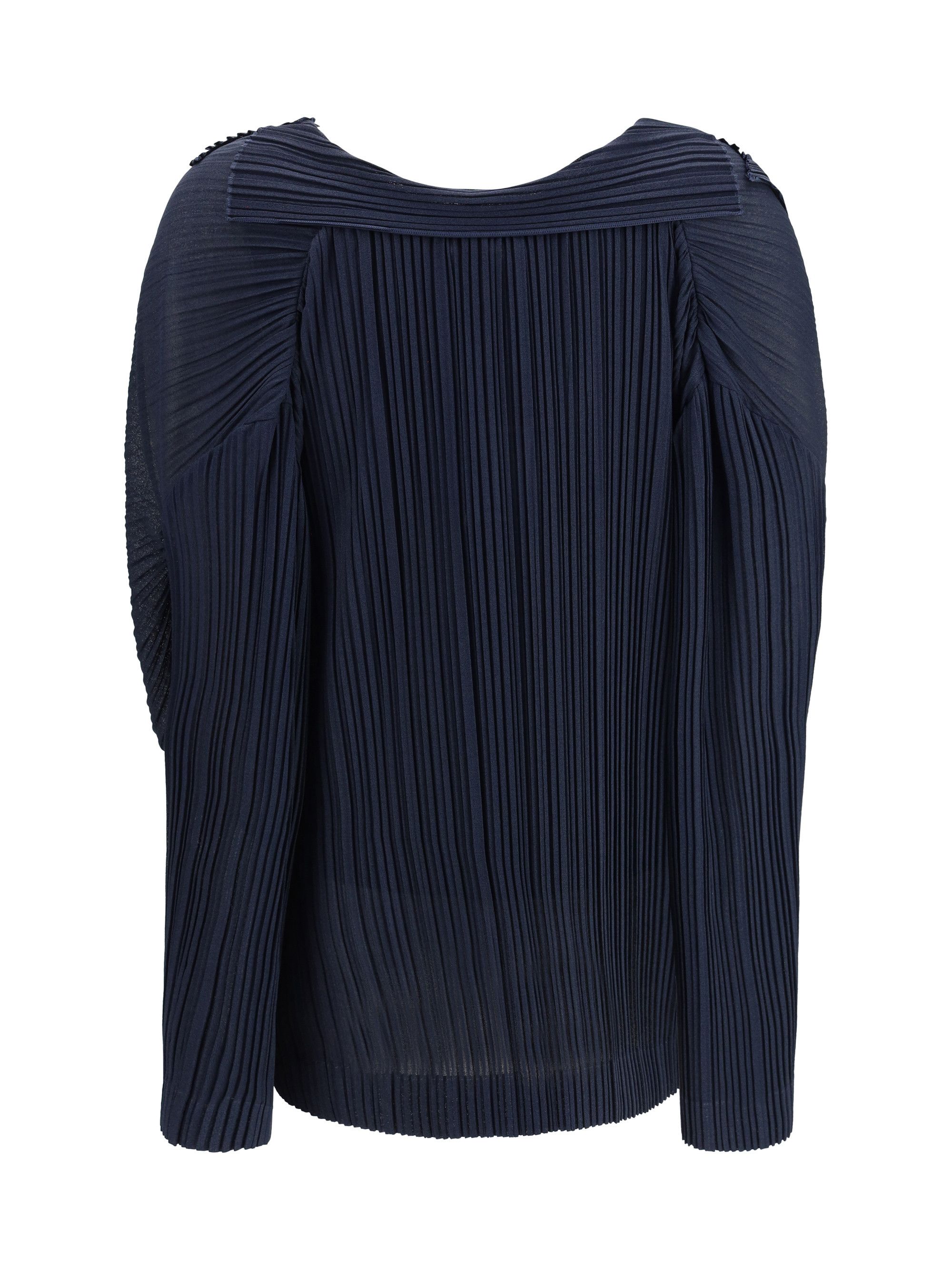 Giorgio Armani Semi-sheer pleated Blouse Size L / US 10 / IT 46 - 2 Thumbnail
