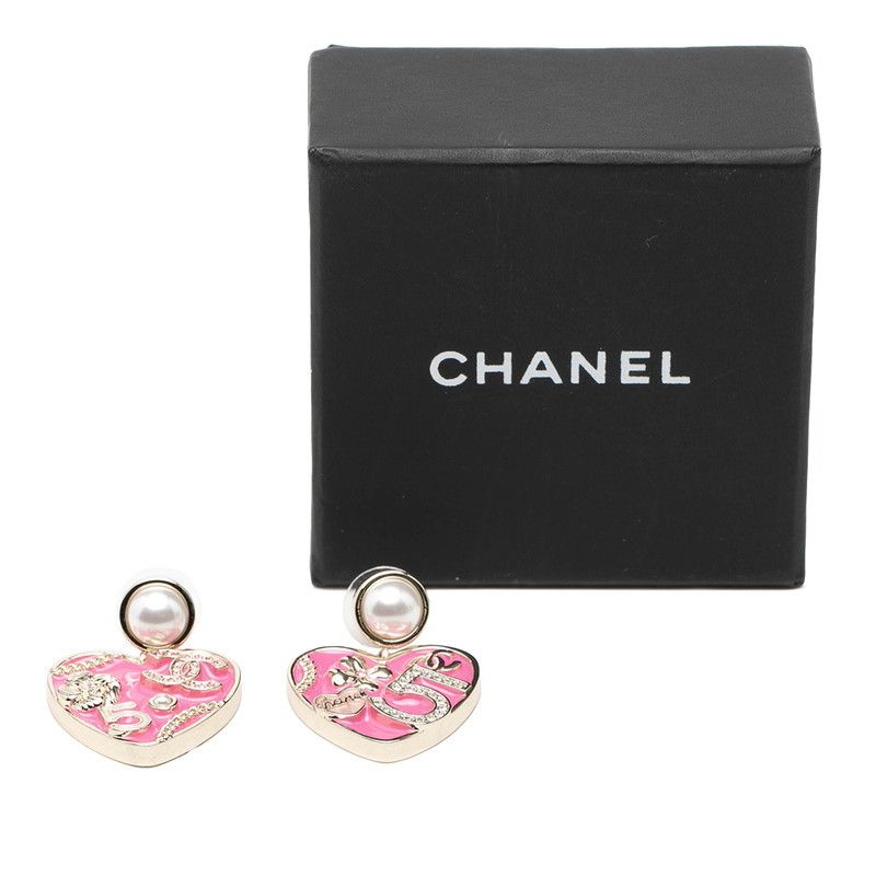 Chanel Chanel No5 Heart Motif Earrings Metal Earrings DUTY FREE for USA