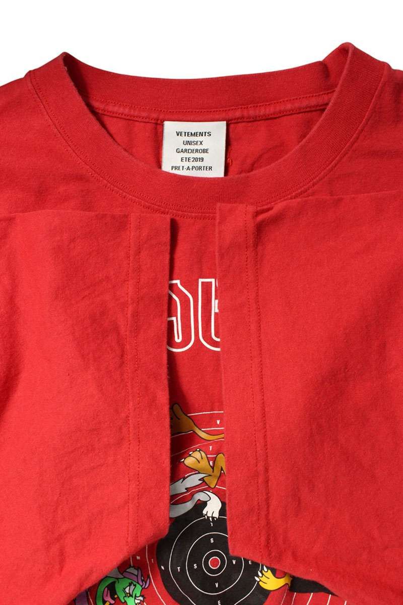 美品★ VETEMENTS 19SS Cartoon Print Tee M Vetements 19SS Cartoon Print Tee T-Shirt Red Size M