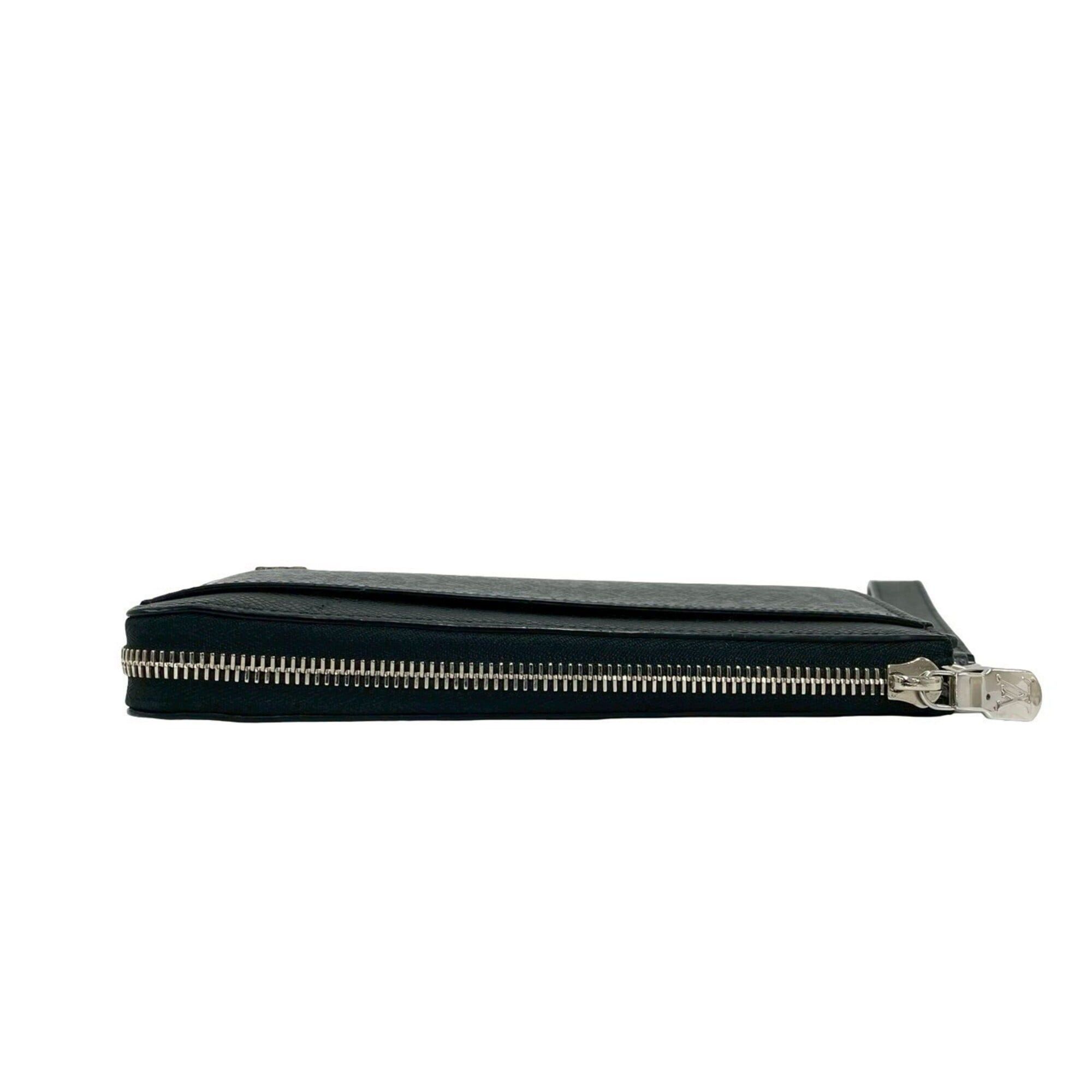 Louis Vuitton Louis Vuitton Zippy Dragonne Taiga Leather Genuine Zipper Long Wallet Noir Black 22301 Size ONE SIZE - 3 Thumbnail