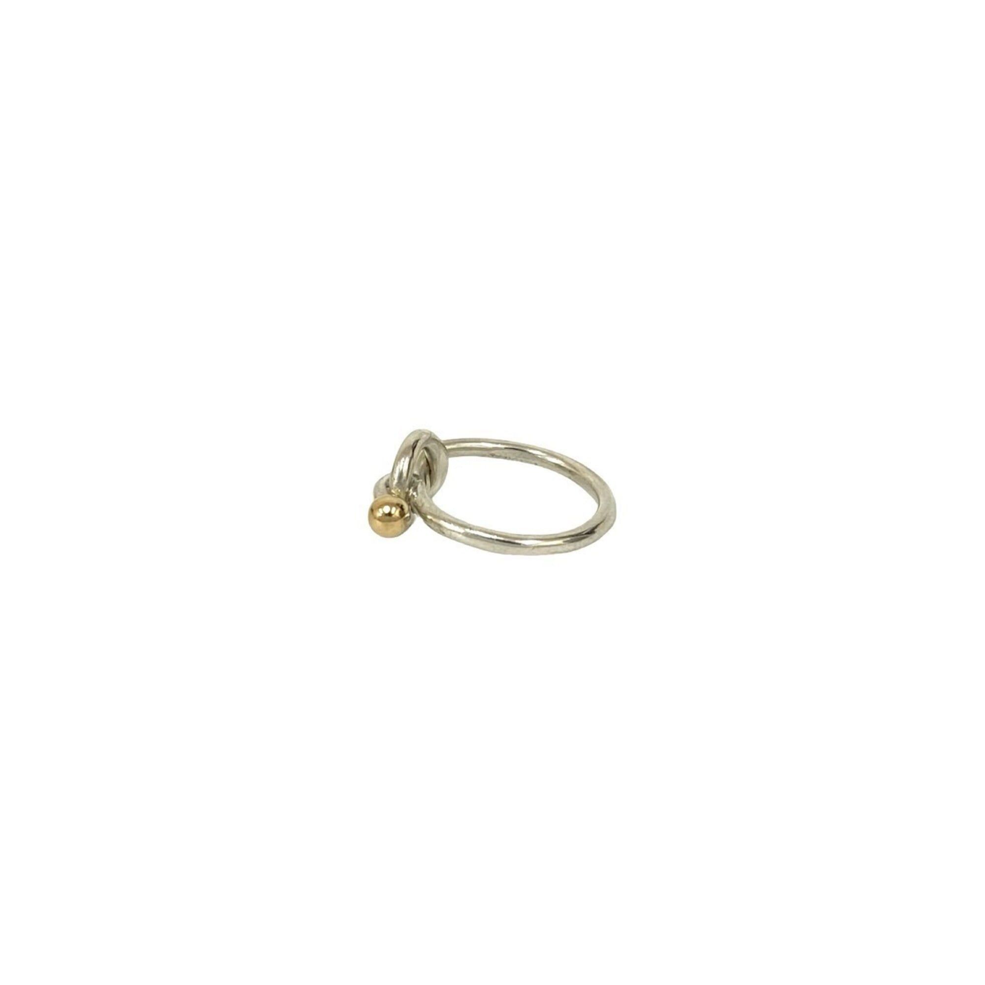 Tiffany & Co. TIFFANY&Co. Tiffany Love Knot Hook & Eye Sterling Silver 925 18K Gold Ring (Silver 32554) Size ONE SIZE - 4 Thumbnail