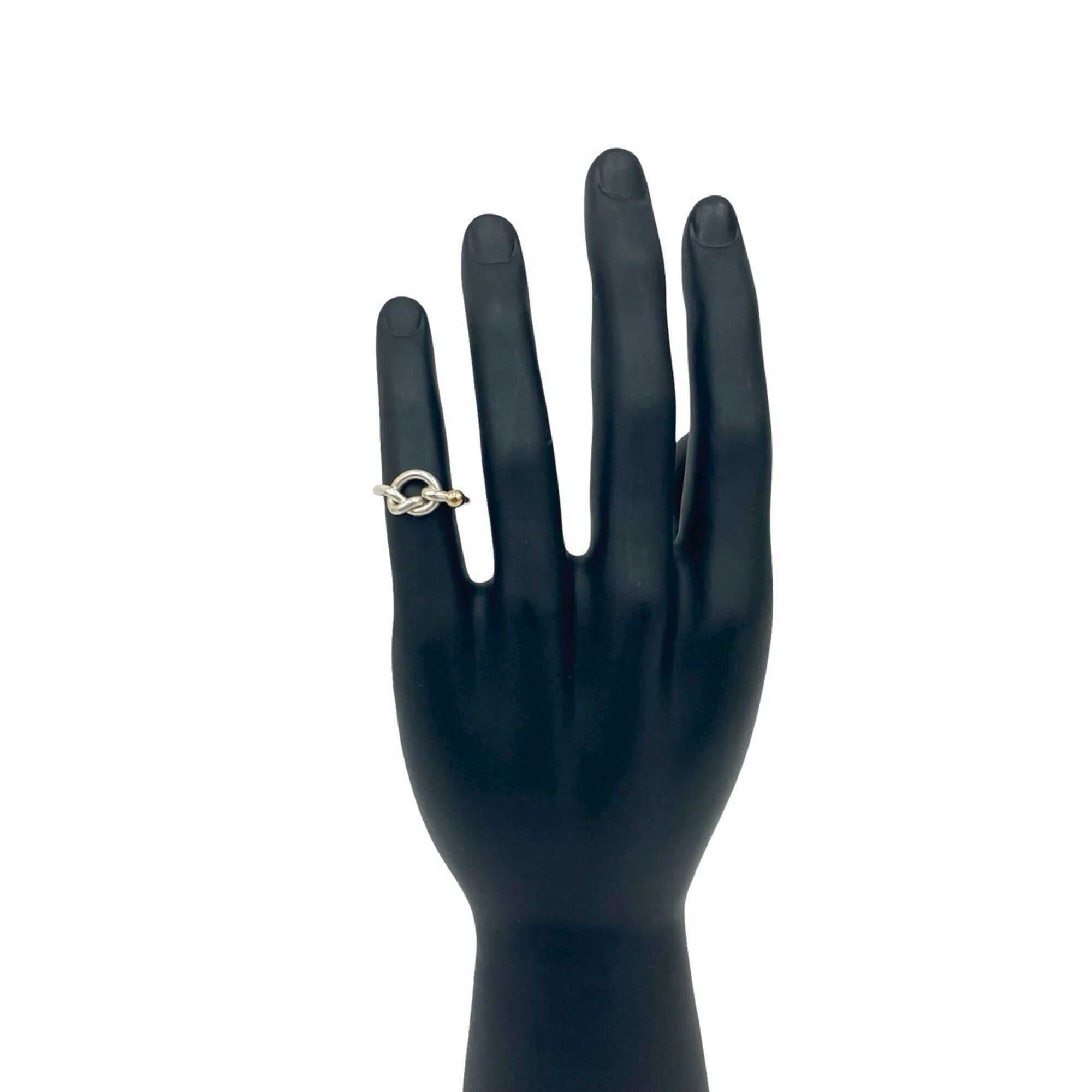 Tiffany & Co. TIFFANY&Co. Tiffany Love Knot Hook & Eye Sterling Silver 925 18K Gold Ring (Silver 32554) Size ONE SIZE - 2 Thumbnail