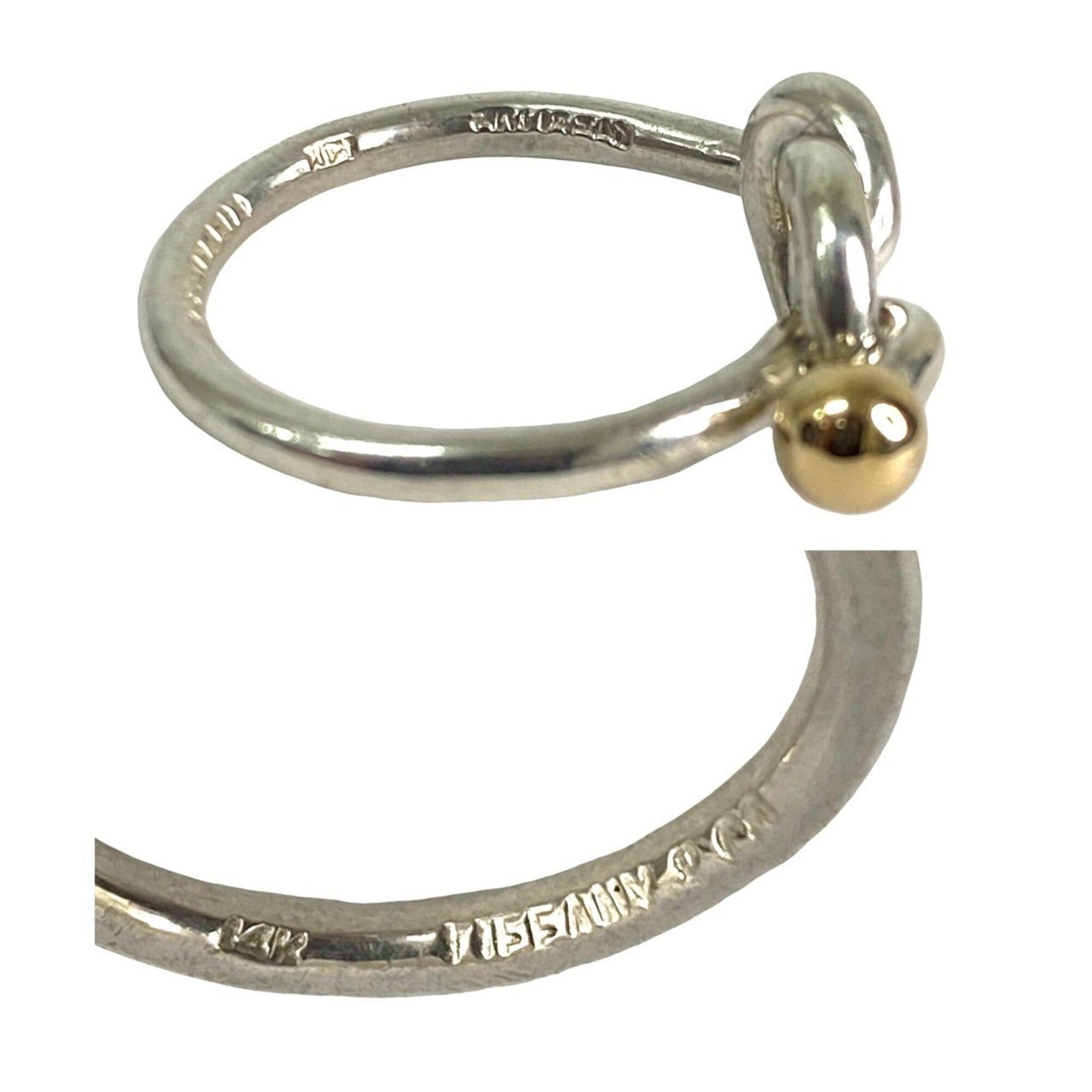 Tiffany & Co. TIFFANY&Co. Tiffany Love Knot Hook & Eye Sterling Silver 925 18K Gold Ring (Silver 32554) Size ONE SIZE - 3 Thumbnail