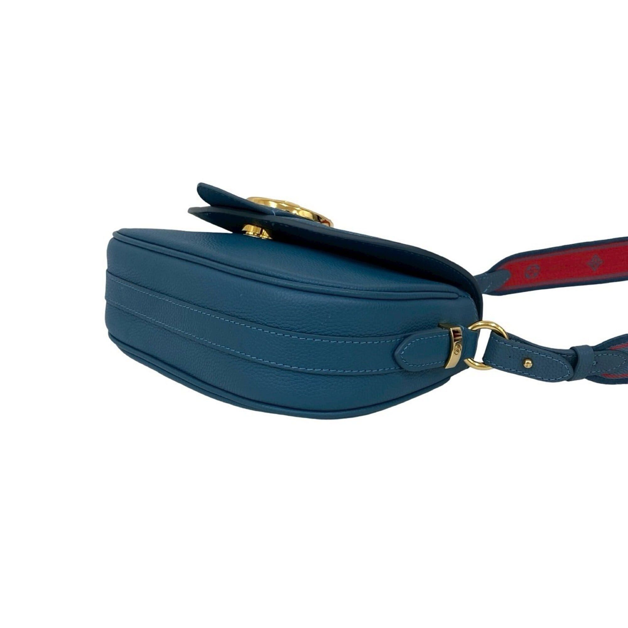 Louis Vuitton LOUIS VUITTON LV Pont Neuf Soft MM Leather Mini Shoulder Bag Pouch Sacoche Blue 64-10 Size ONE SIZE - 8 Thumbnail