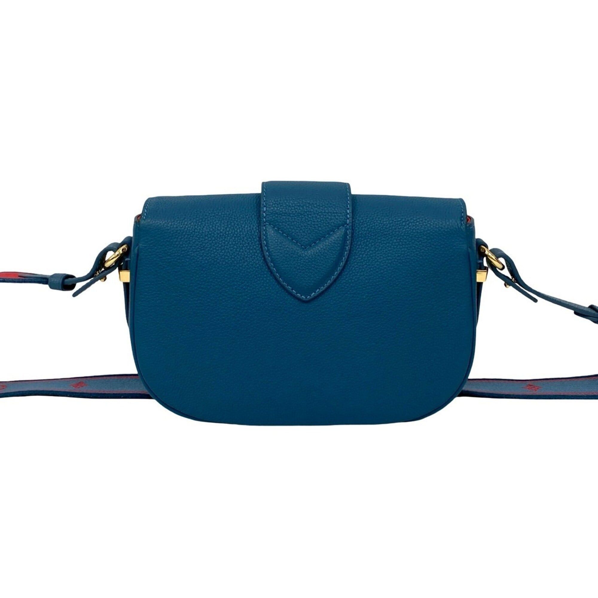 Louis Vuitton LOUIS VUITTON LV Pont Neuf Soft MM Leather Mini Shoulder Bag Pouch Sacoche Blue 64-10 Size ONE SIZE - 3 Thumbnail