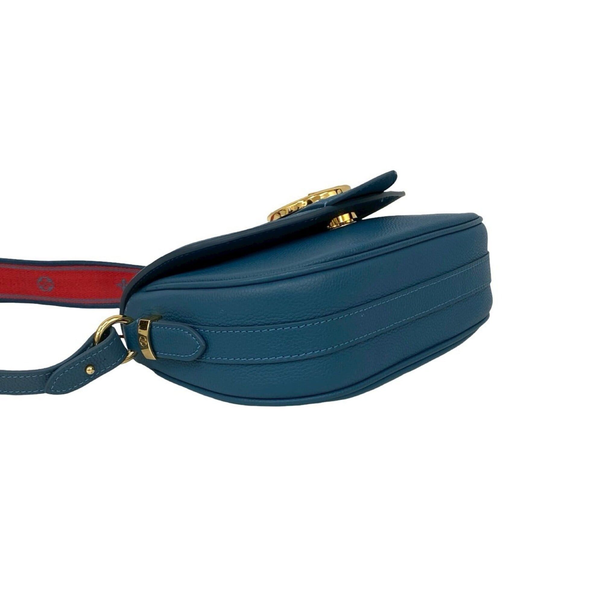 Louis Vuitton LOUIS VUITTON LV Pont Neuf Soft MM Leather Mini Shoulder Bag Pouch Sacoche Blue 64-10 Size ONE SIZE - 7 Thumbnail